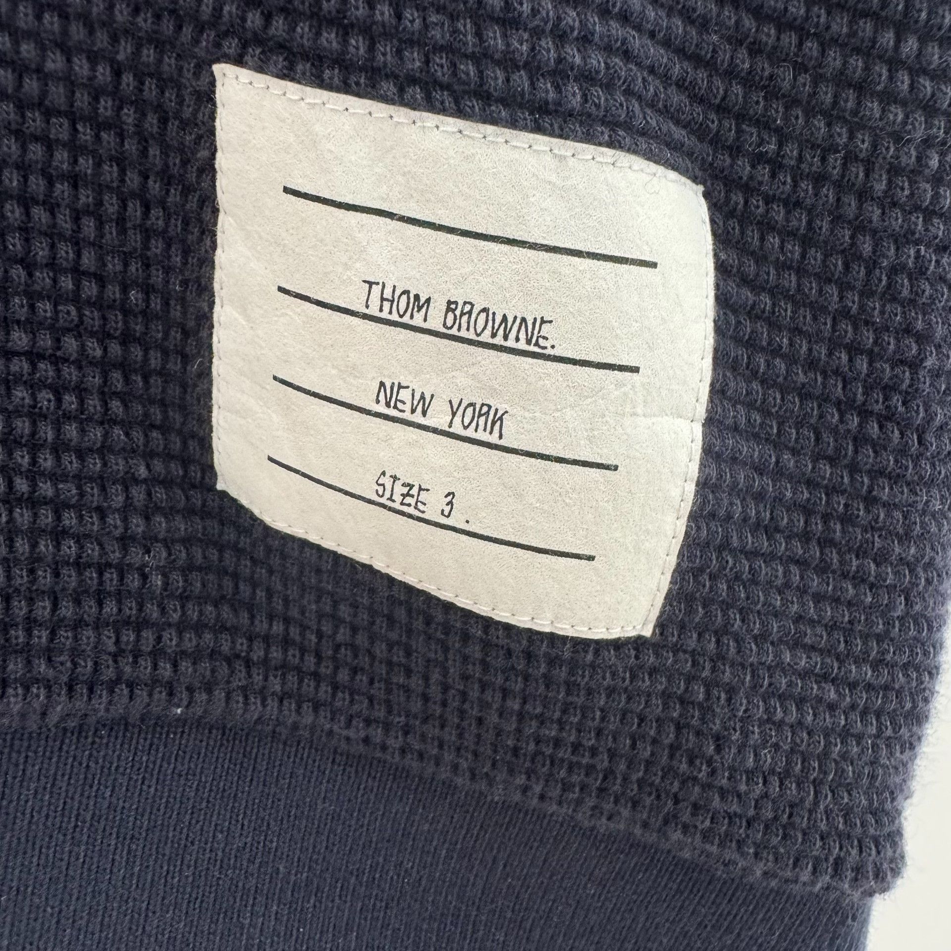 Thom Browne Thom Browne 4-Bar Stripe Waffle Polo Size 3 Size US L / EU 52-54 / 3 - 4 Thumbnail