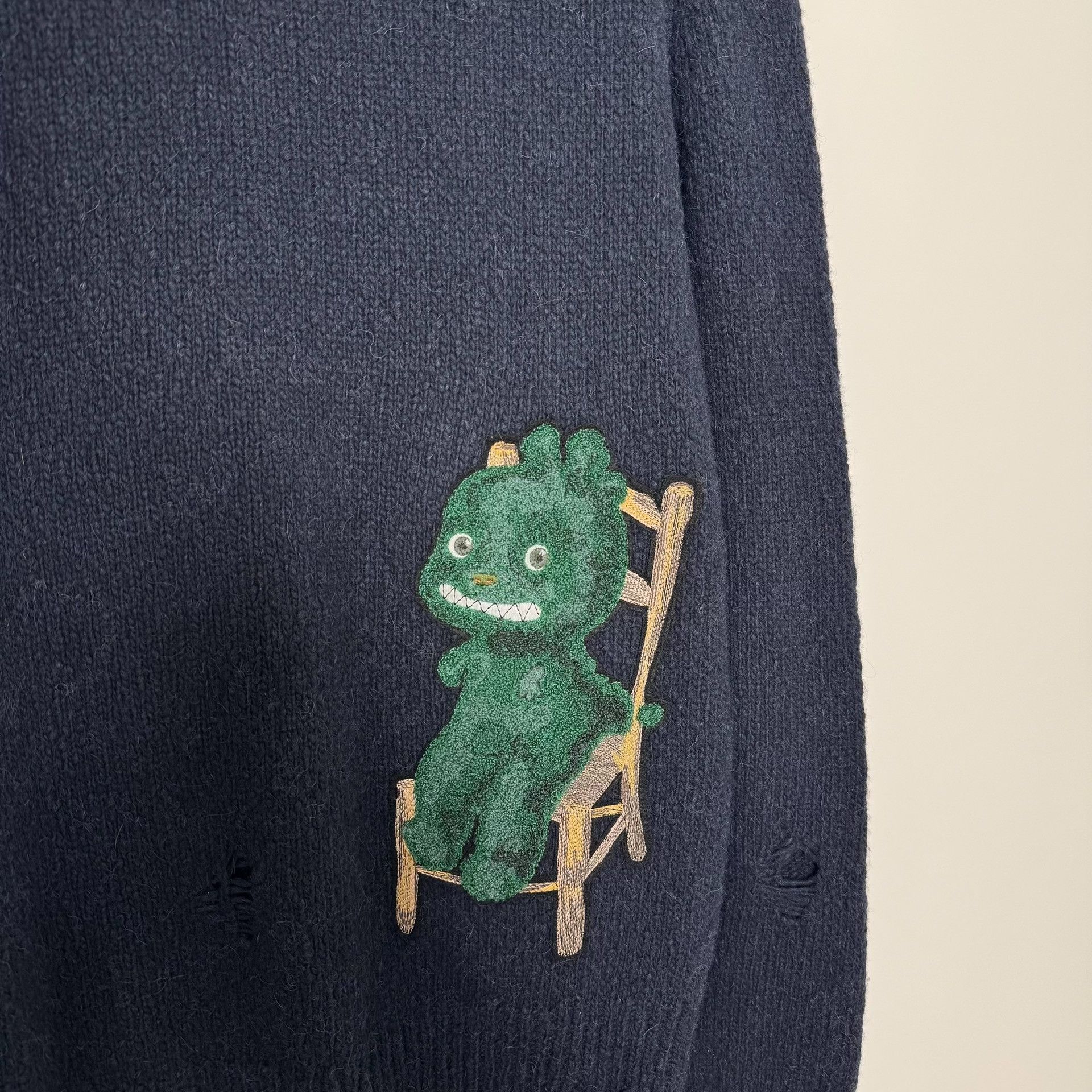 Dior Dior x Otani Workshop Dinosaur Distressed Sweater XL Size US XL / EU 56 / 4 - 4 Thumbnail