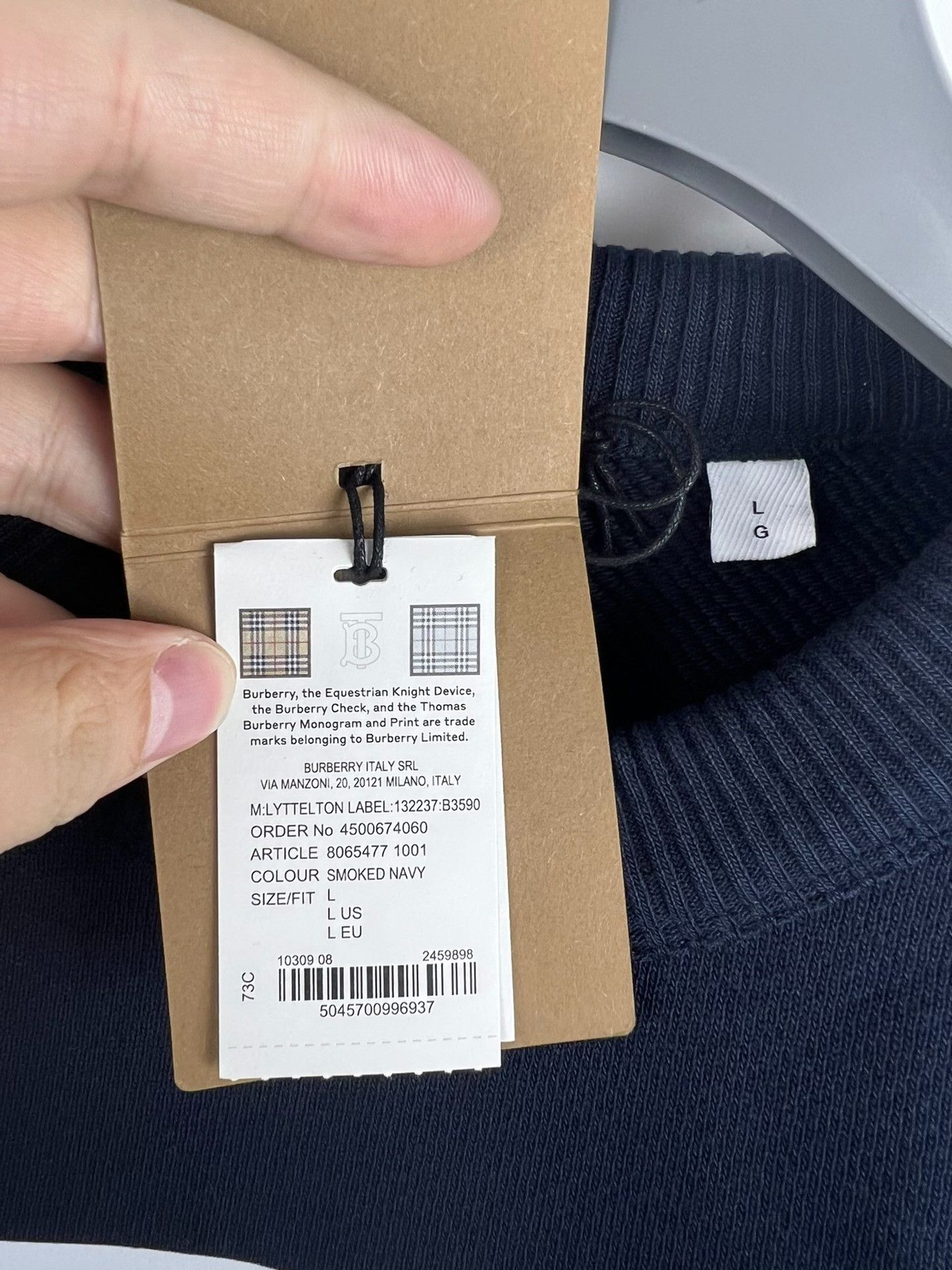 Burberry Burberry Smoked Navy Equestrian Knight Sweatshirt L Size US L / EU 52-54 / 3 - 5 Thumbnail