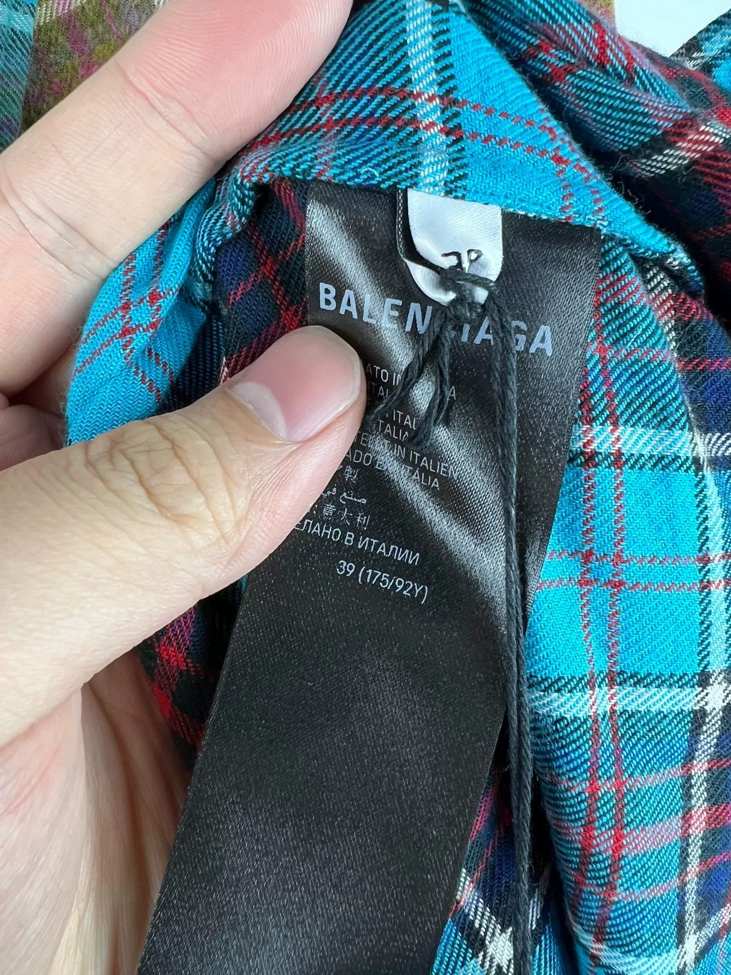 Balenciaga Balenciaga Gradient Plaid Flannel Shirt Size 39 Size US M / EU 48-50 / 2 - 4 Thumbnail