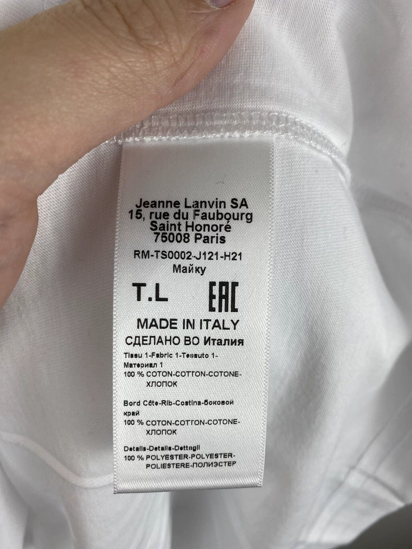 Lanvin Lanvin Logo Embroidered T-Shirt Size L Size US L / EU 52-54 / 3 - 5 Thumbnail