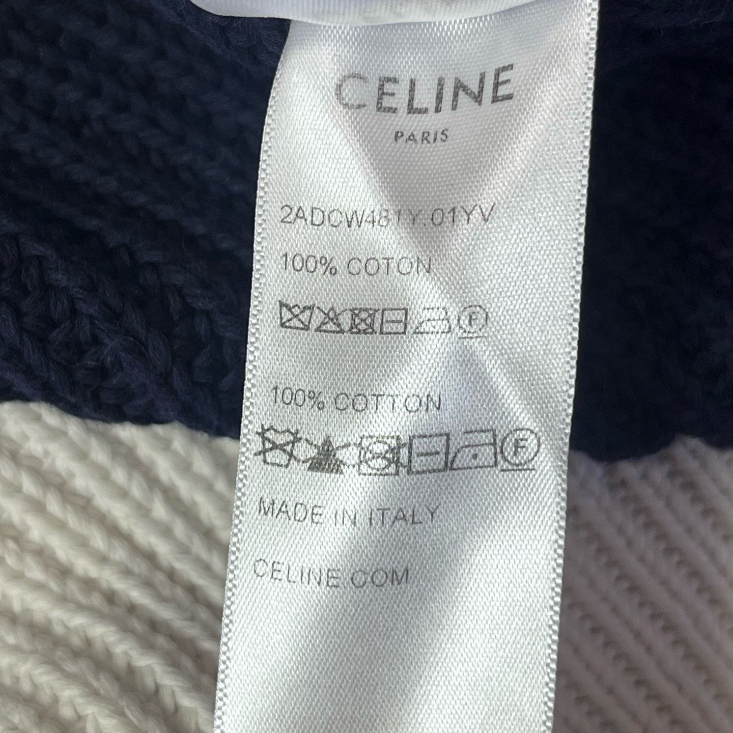 Celine CELINE Striped Logo Knit Sweater XXL Size US XXL / EU 58 / 5 - 7 Thumbnail