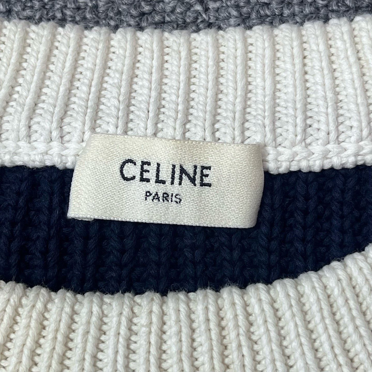 Celine CELINE Striped Logo Knit Sweater XXL Size US XXL / EU 58 / 5 - 3 Thumbnail