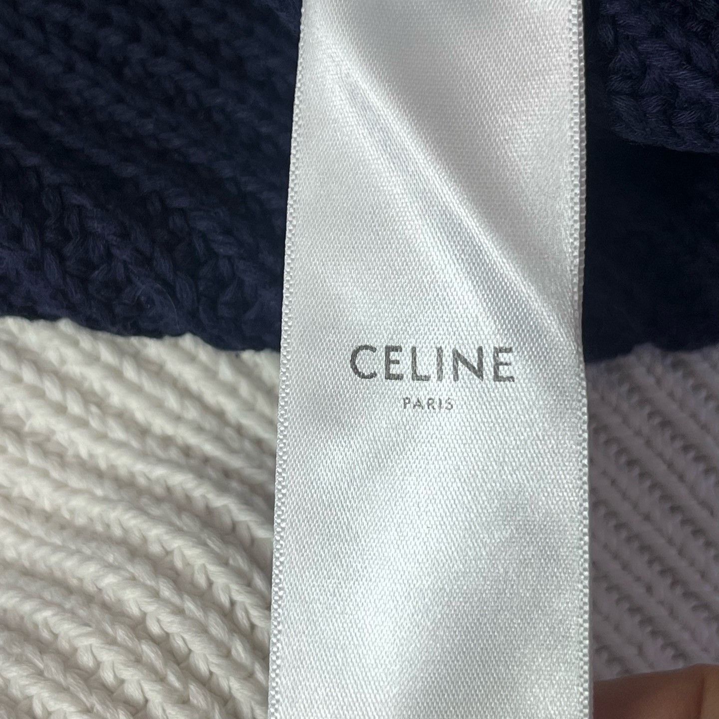 Celine CELINE Striped Logo Knit Sweater XXL Size US XXL / EU 58 / 5 - 6 Thumbnail