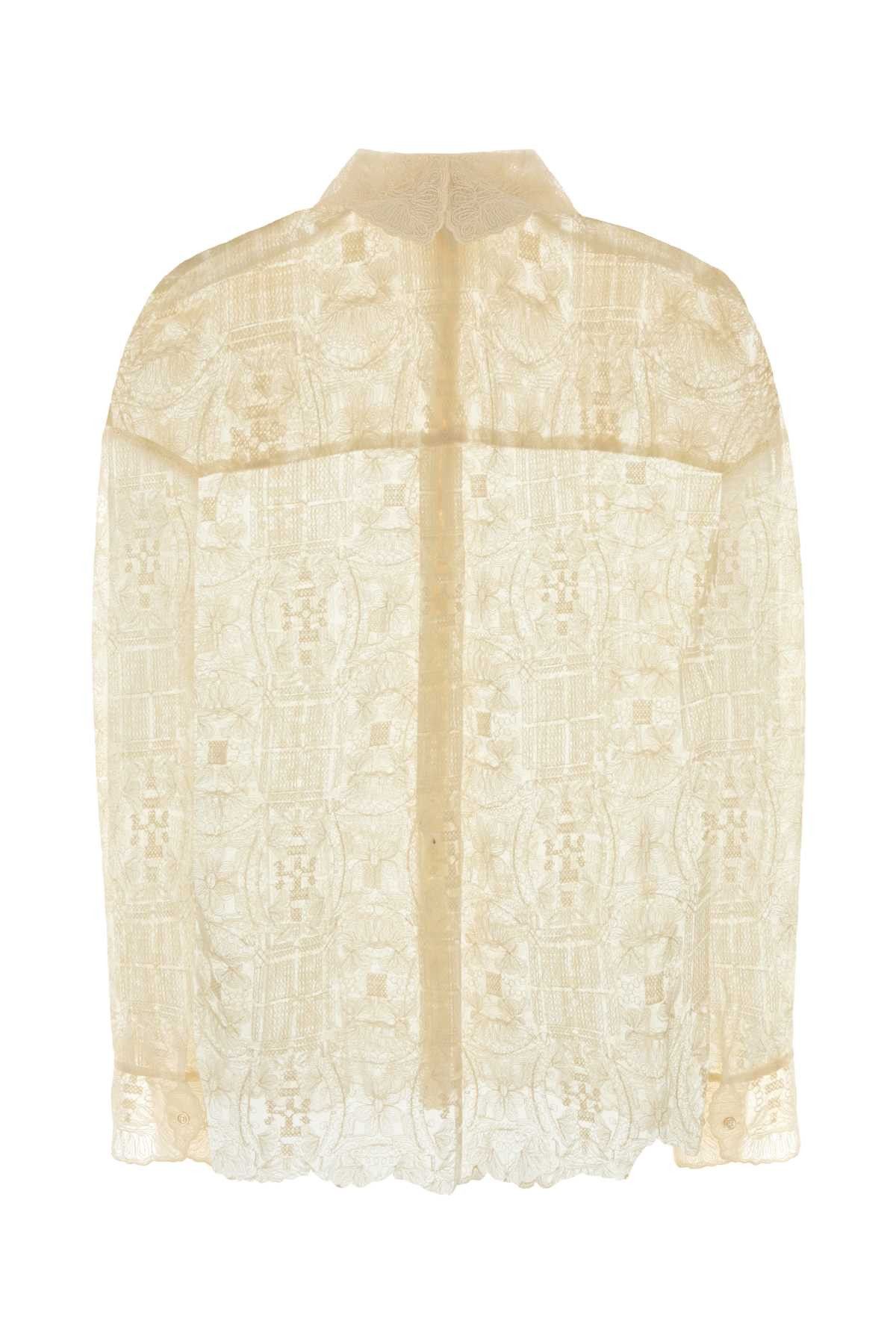 Ermanno Scervino Ivory Lace Shirt Size M / US 6-8 / IT 42-44 - 2 Thumbnail