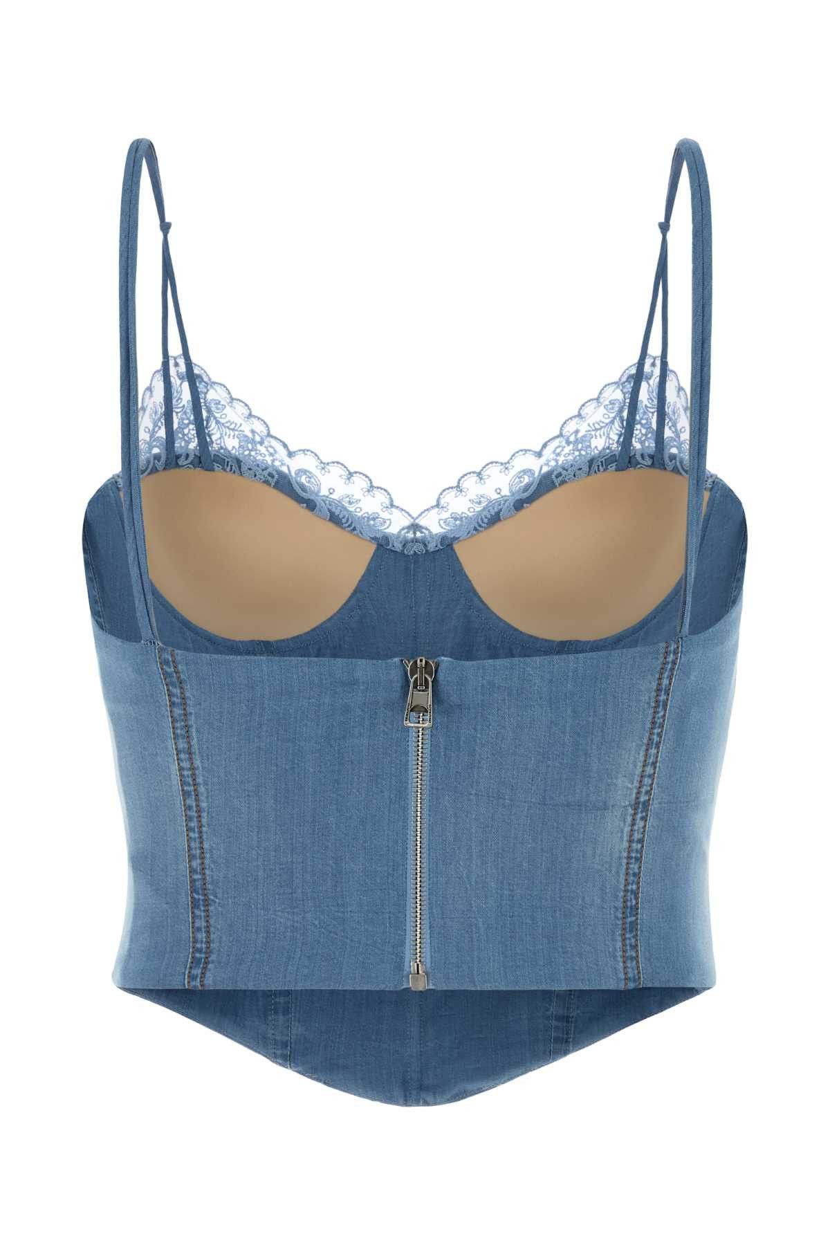 Ermanno Scervino Denim Bodice Size M / US 6-8 / IT 42-44 - 2 Thumbnail