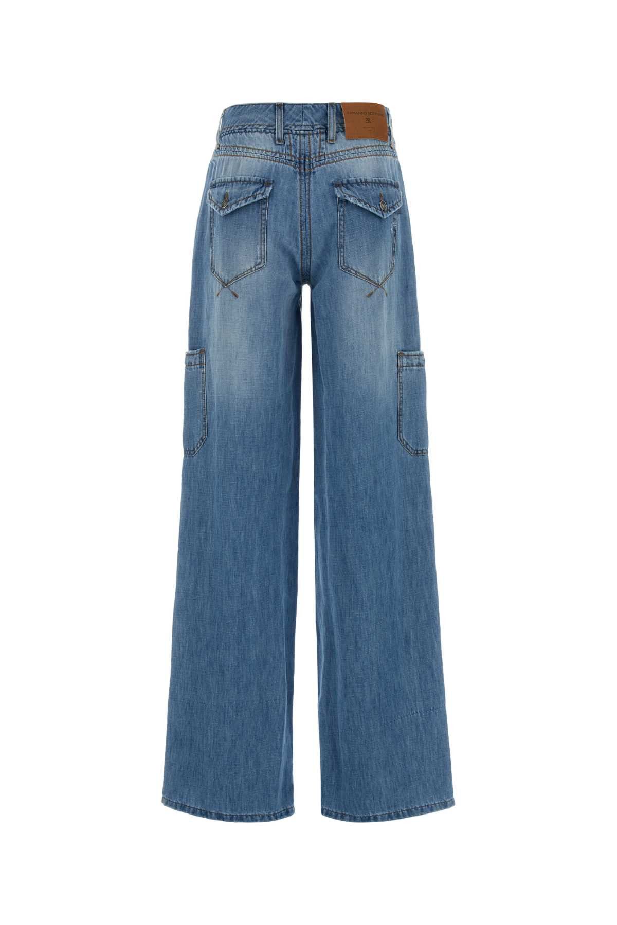 Ermanno Scervino Denim Cargo Jeans Size 25" / US 0 / IT 36 - 2 Thumbnail