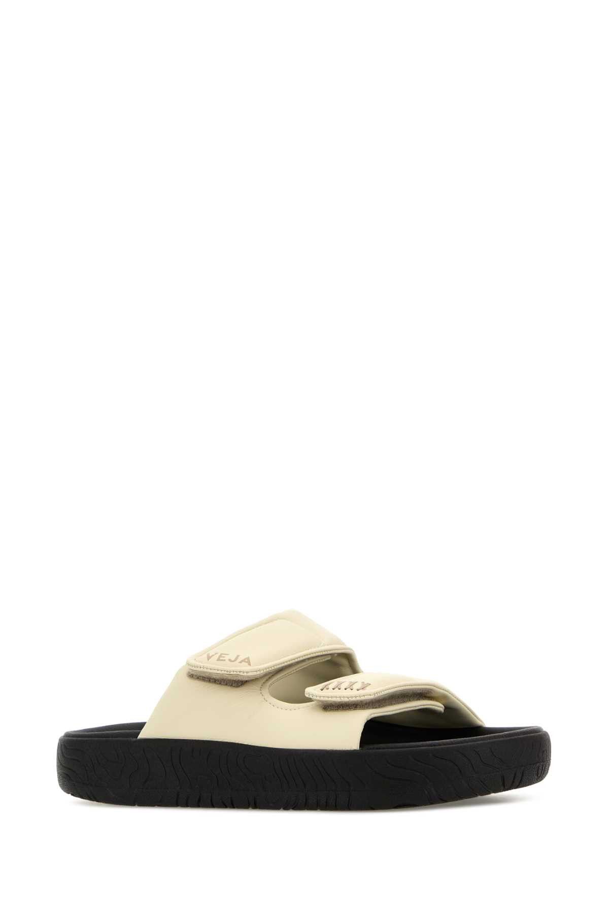 Veja Ivory Leather Etna Slippers Size US 9 / IT 39 - 2 Thumbnail