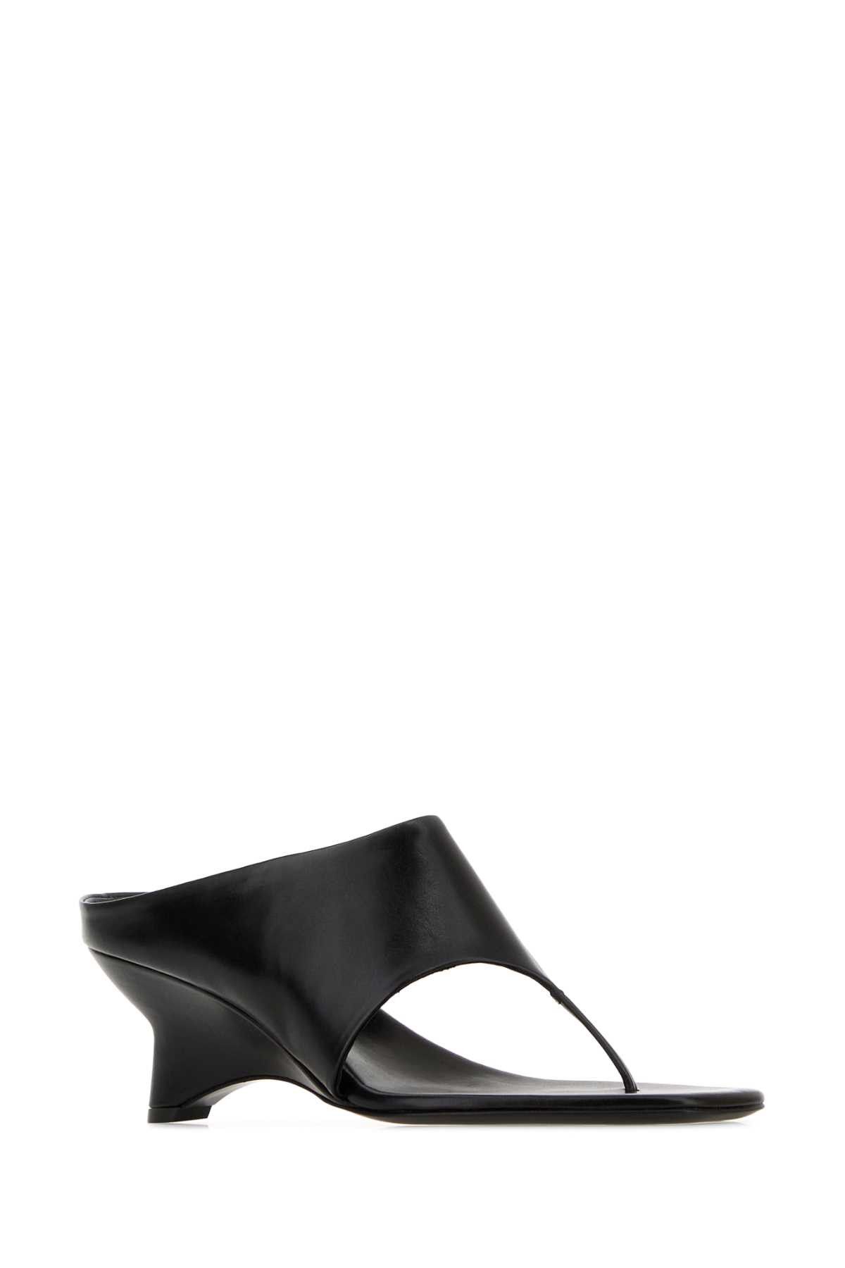 KHAITE Black Leather Marlow Thong Mules Size US 8.5 / IT 38.5 - 2 Thumbnail