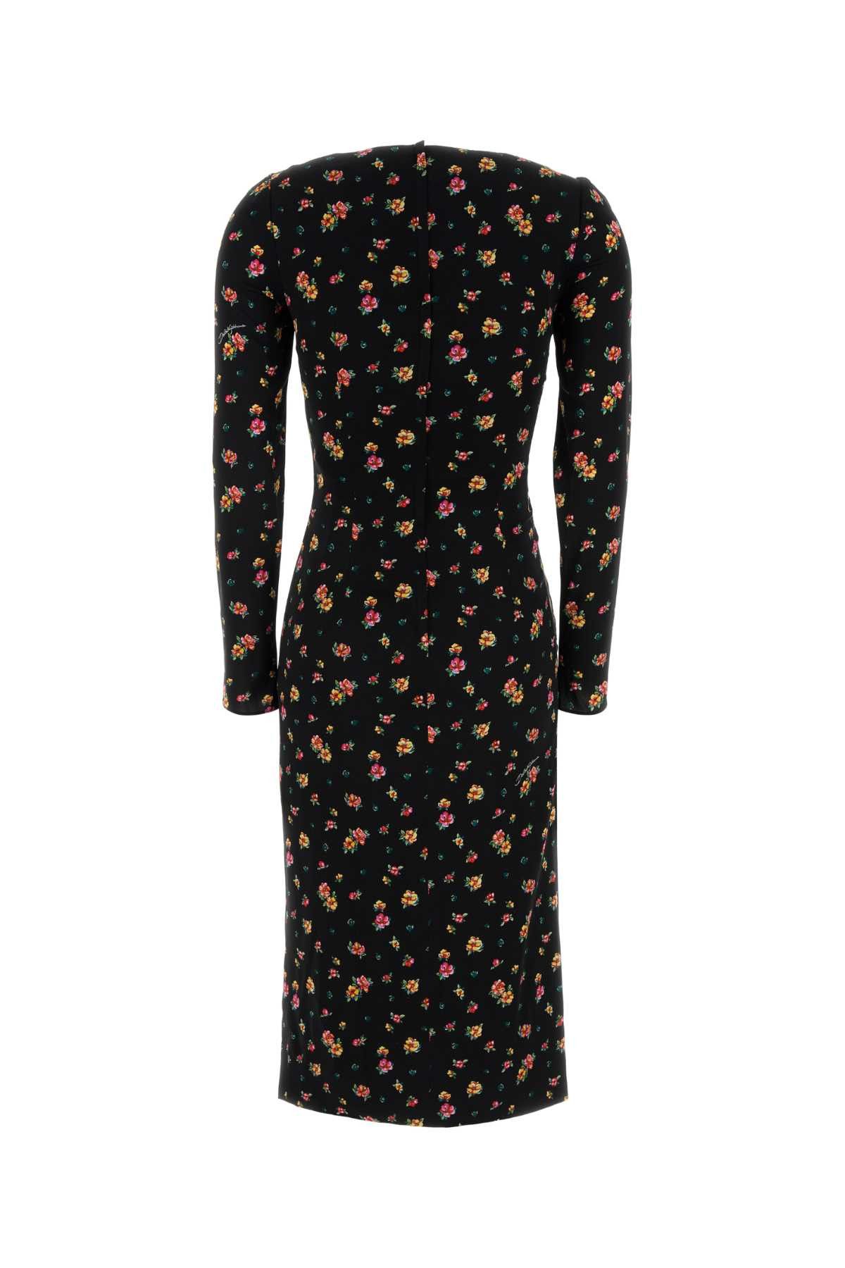 Dolce & Gabbana Printed Charmeuse Dress Size XS / US 0-2 / IT 36-38 - 2 Thumbnail