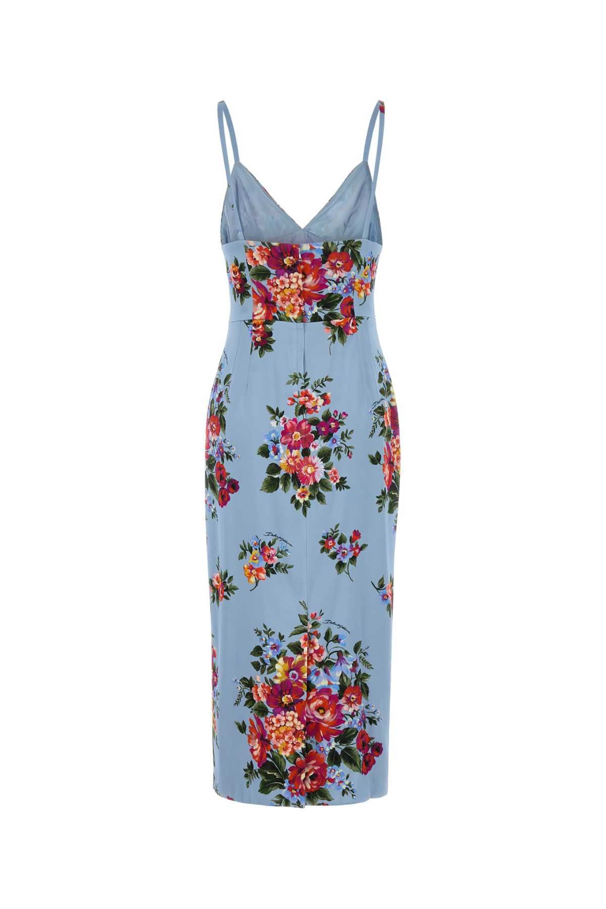 Dolce & Gabbana Printed Stretch Satin Dress Size M / US 6-8 / IT 42-44 - 2 Thumbnail