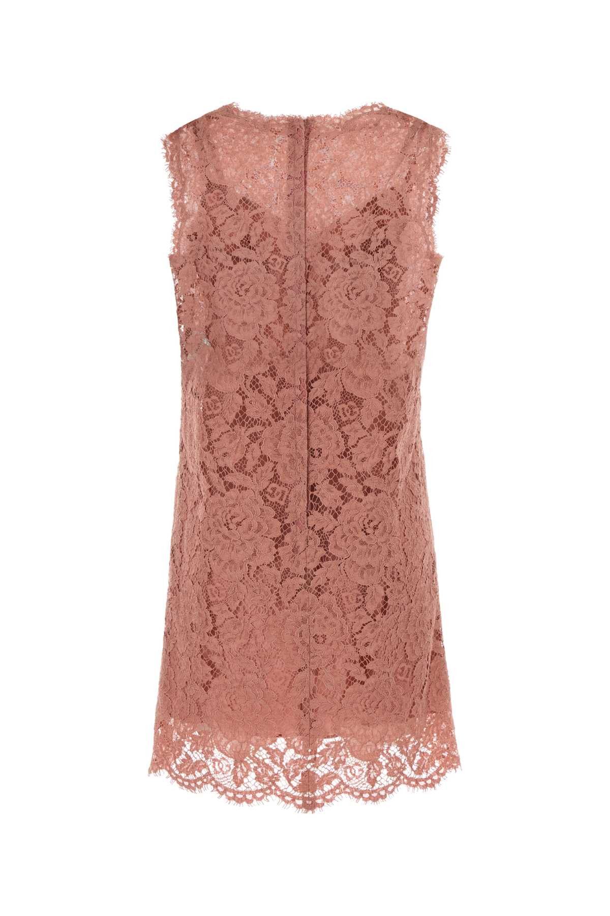 Dolce & Gabbana Pink Lace Dress Size M / US 6-8 / IT 42-44 - 2 Thumbnail