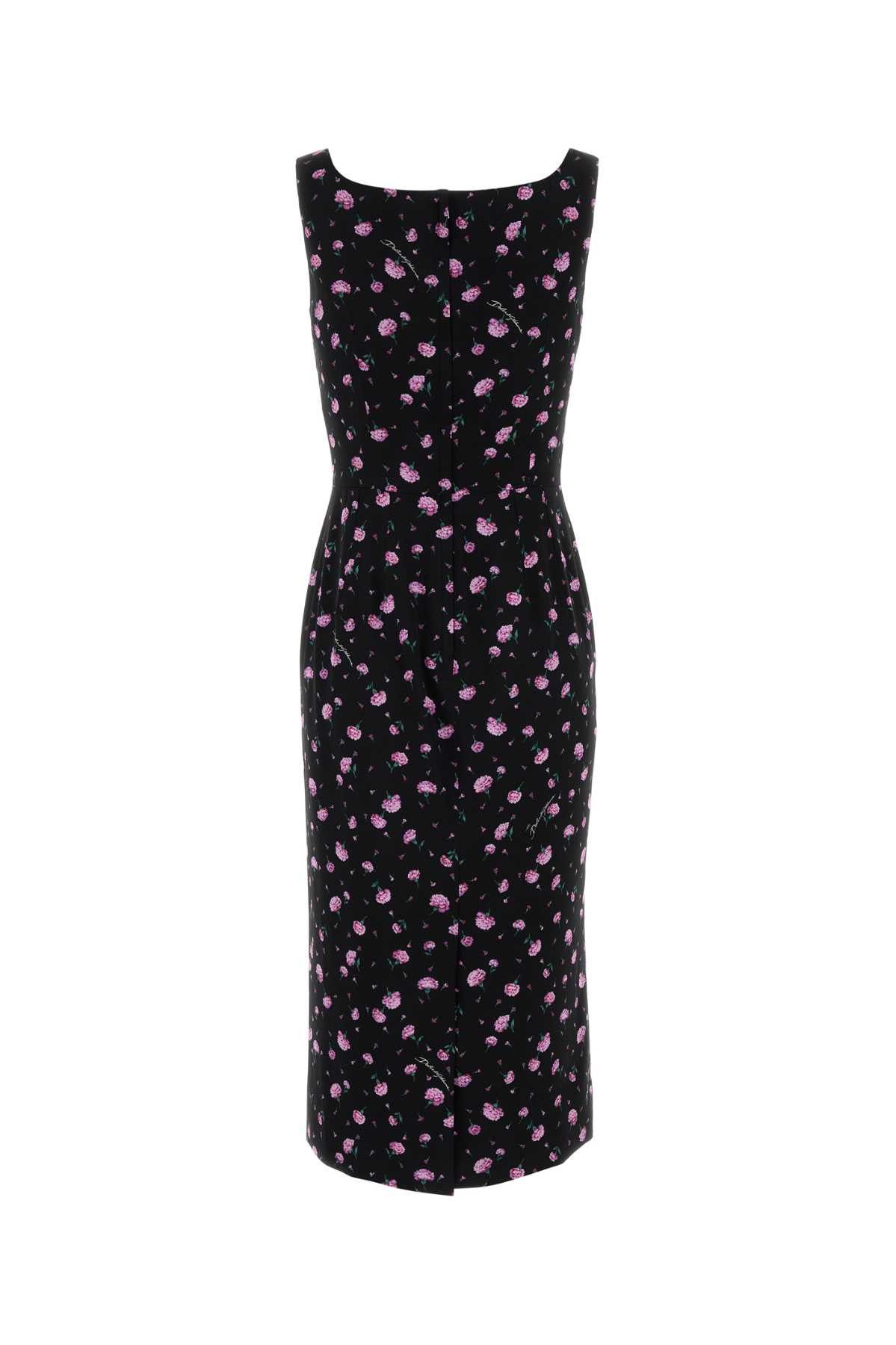 Dolce & Gabbana Printed Stretch Silk Dress Size S / US 4 / IT 40 - 2 Thumbnail