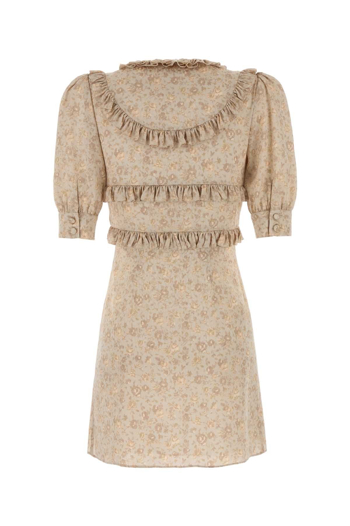 Alessandra Rich Printed Satin Mini Dress Size XS / US 0-2 / IT 36-38 - 2 Thumbnail