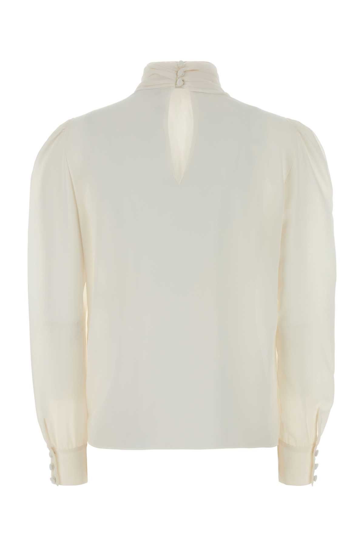 Alessandra Rich White Silk Blouse Size M / US 6-8 / IT 42-44 - 2 Thumbnail