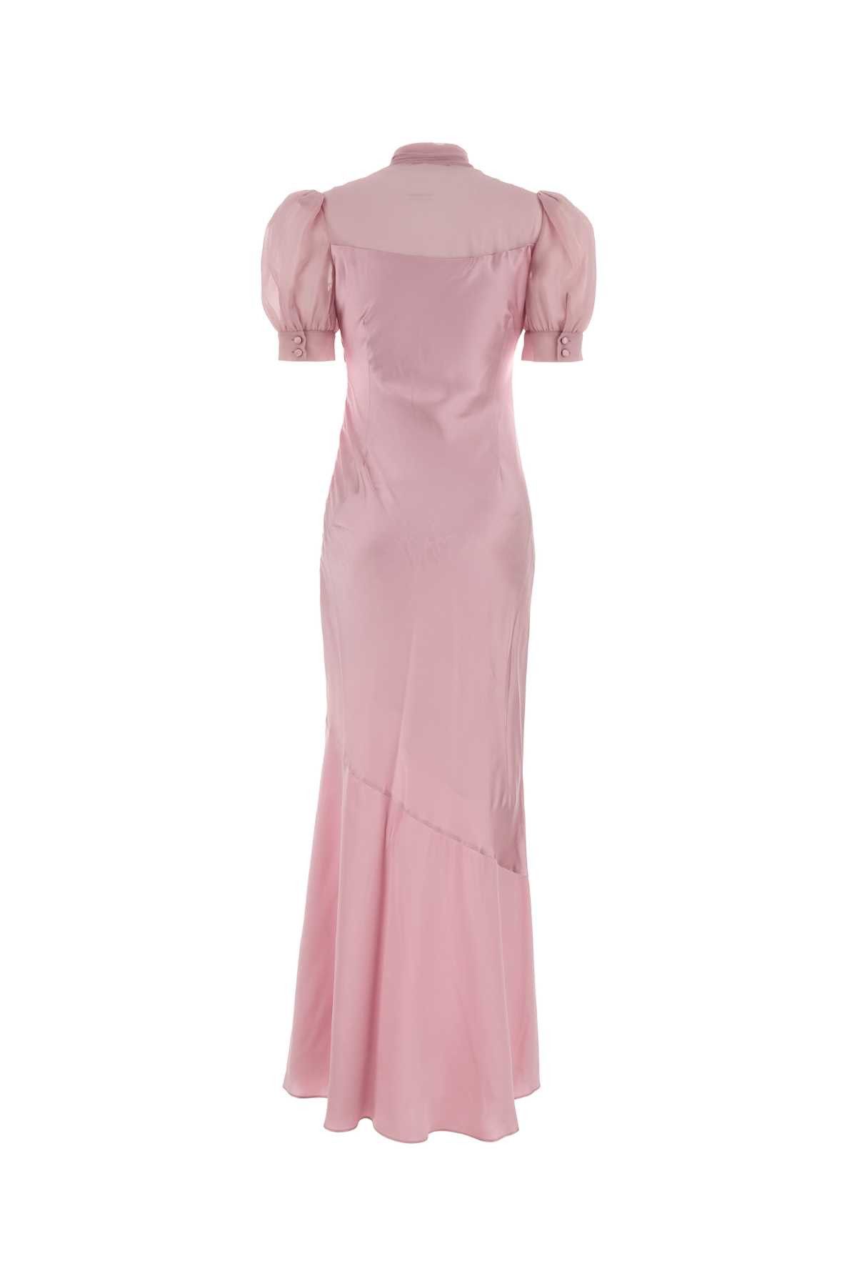 Alessandra Rich Pink Satin Long Dress Size 27" / US 4 / IT 40 - 2 Thumbnail