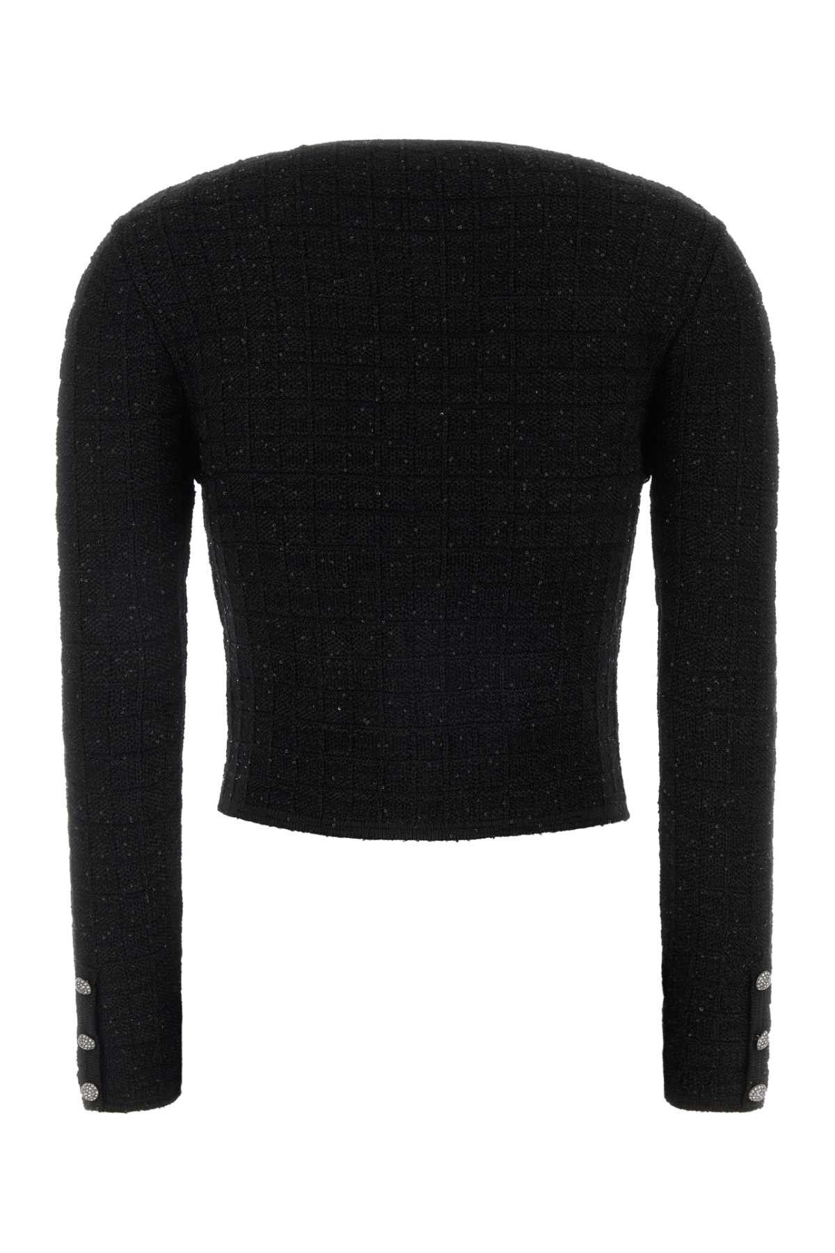 Alessandra Rich Black Boucle Cardigan Size S / US 4 / IT 40 - 2 Thumbnail
