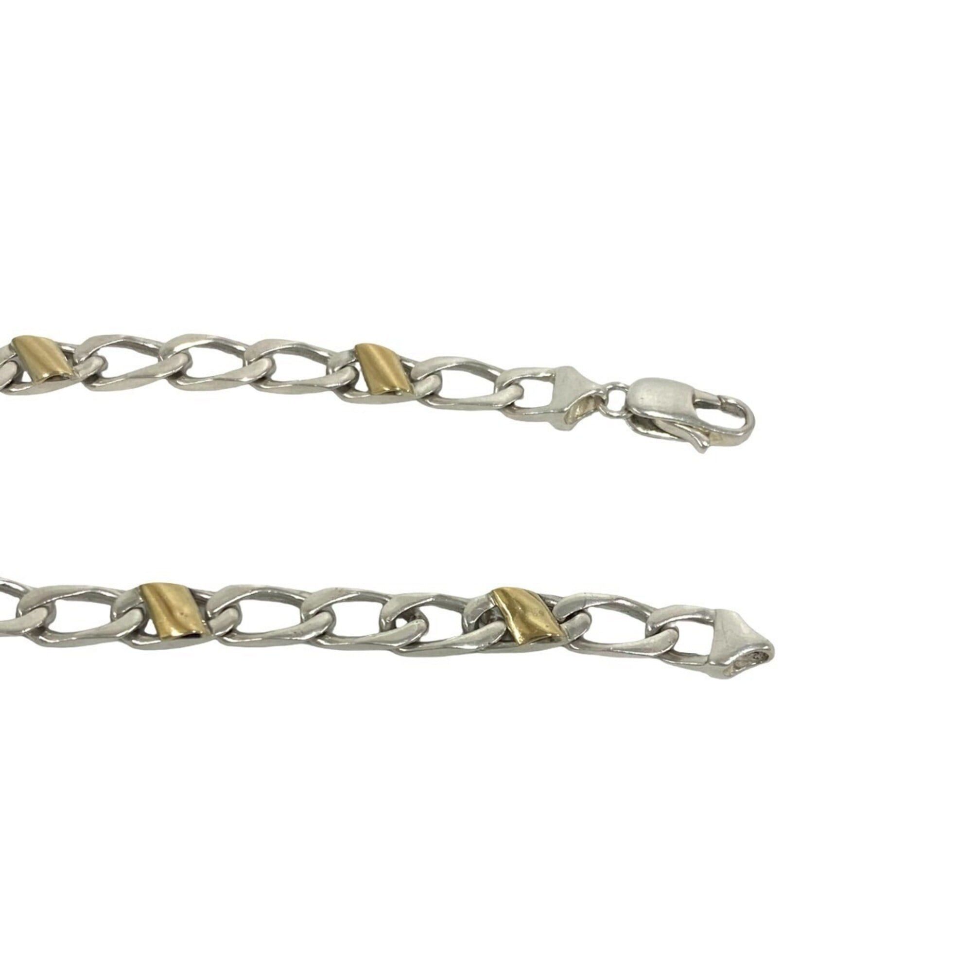 Tiffany & Co. TIFFANY&Co. Tiffany Figaro Bracelet 925 18K Yellow Gold Chain Bangle Accessory Silver 29321 Size ONE SIZE - 4 Thumbnail