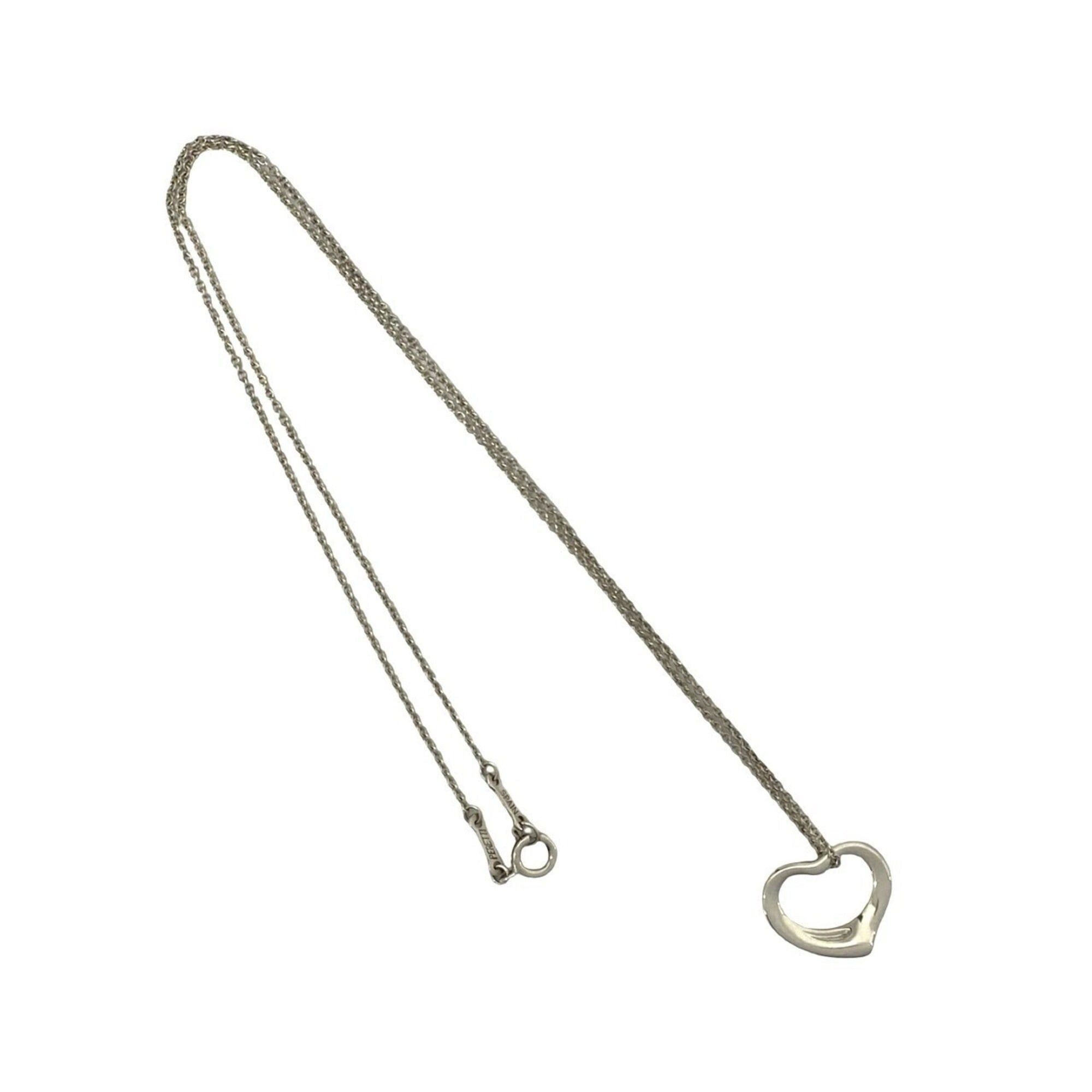 Tiffany & Co. TIFFANY&Co. Tiffany Open Heart Necklace, Sterling Silver 925 Pendant Choker, Accessory, Silver, Item No. 16834 Size ONE SIZE - 5 Thumbnail