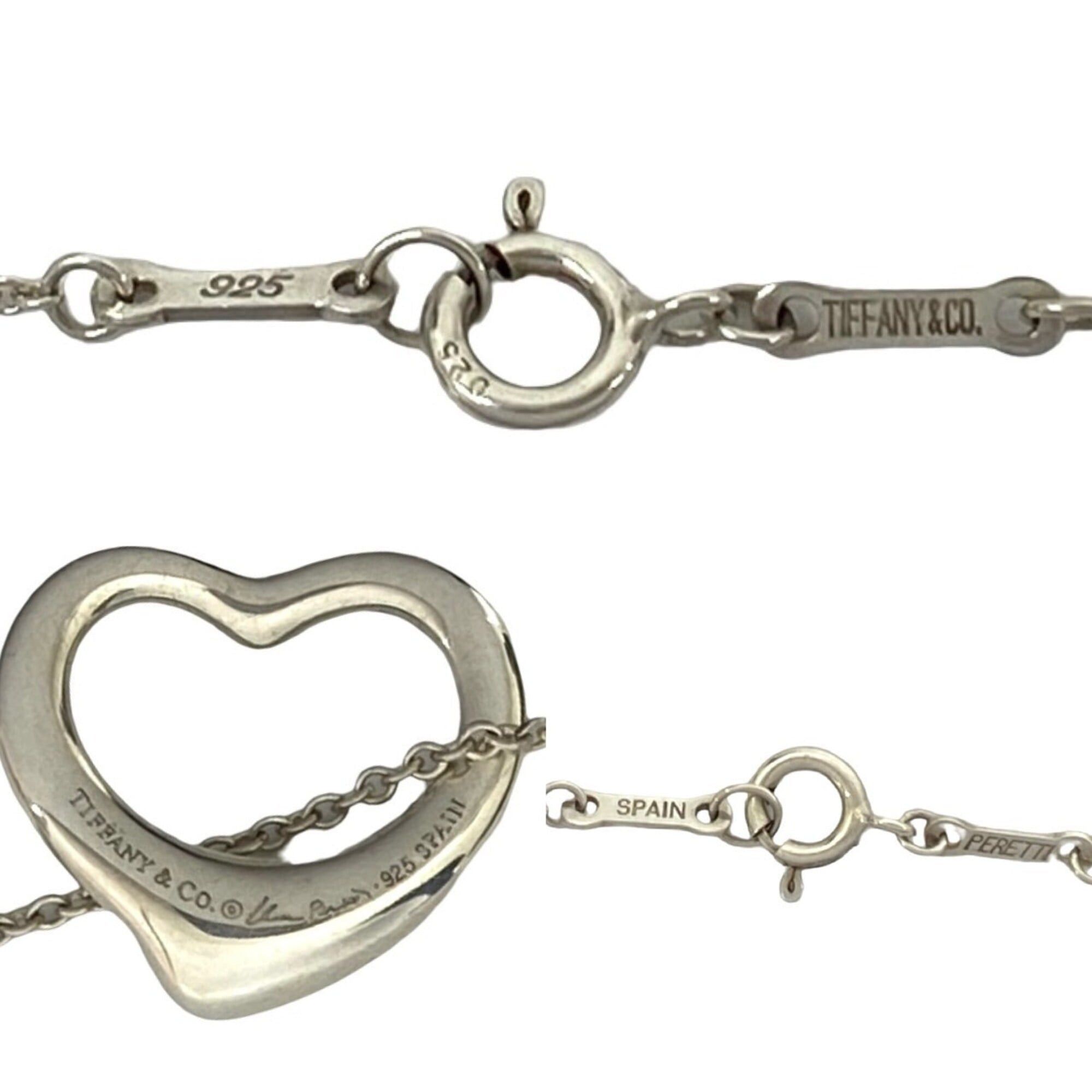 Tiffany & Co. TIFFANY&Co. Tiffany Open Heart Necklace, Sterling Silver 925 Pendant Choker, Accessory, Silver, Item No. 16834 Size ONE SIZE - 3 Thumbnail