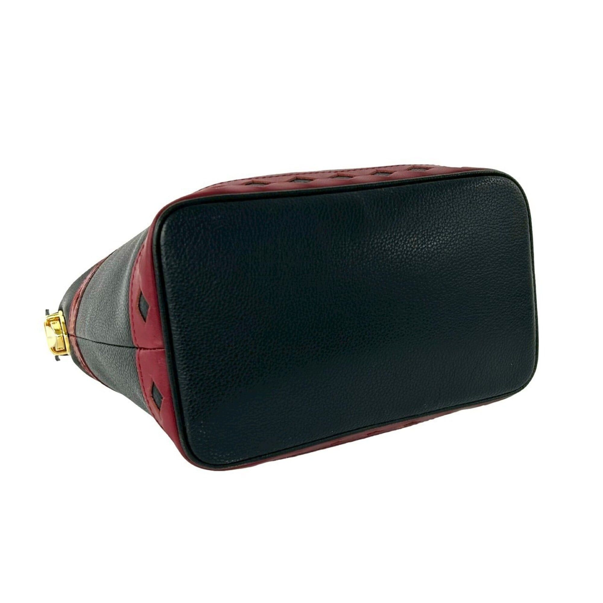 Yves Saint Laurent YVES SAINT LAURENT YSL Logo Hardware Cutout Leather Handbag Black Red 05573 Size ONE SIZE - 7 Thumbnail