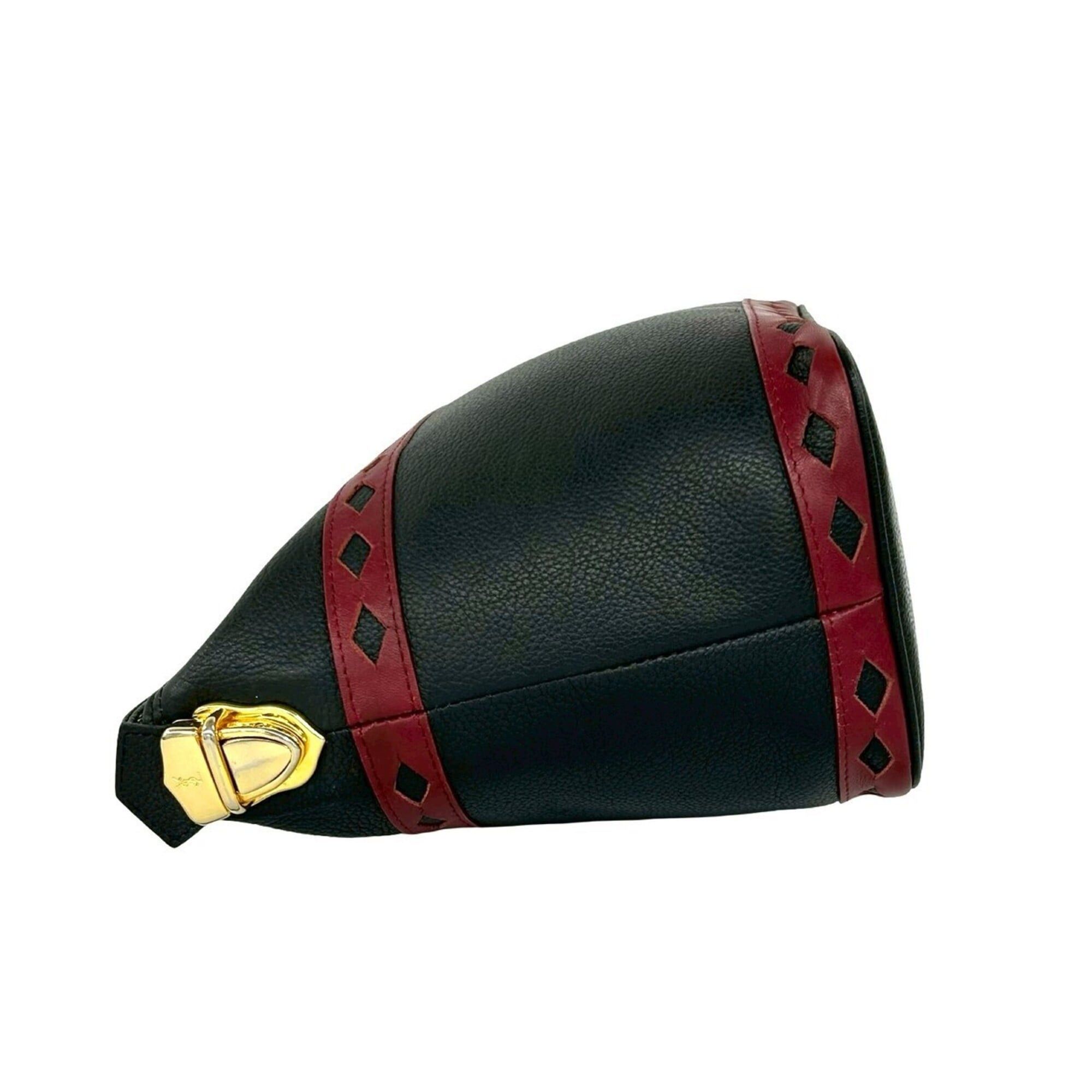 Yves Saint Laurent YVES SAINT LAURENT YSL Logo Hardware Cutout Leather Handbag Black Red 05573 Size ONE SIZE - 5 Thumbnail