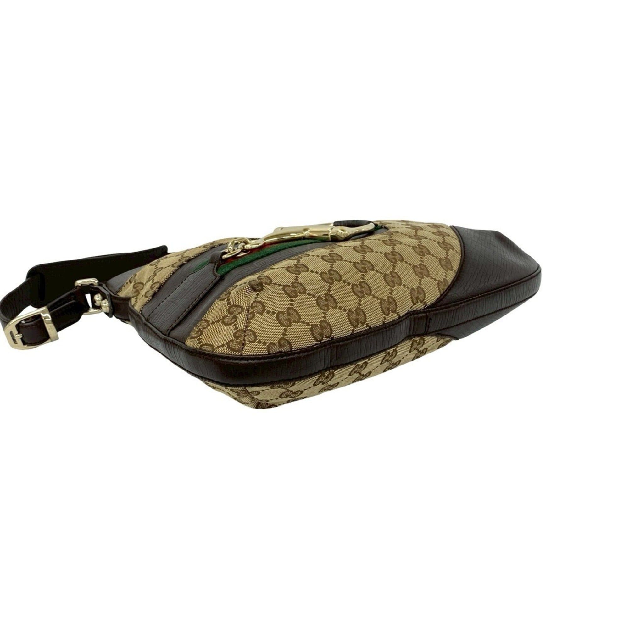 Gucci GUCCI Sherry Line GG Logo Horsebit Hardware Canvas Leather Genuine Semi One Shoulder Bag Brown 35554 Size ONE SIZE - 7 Thumbnail