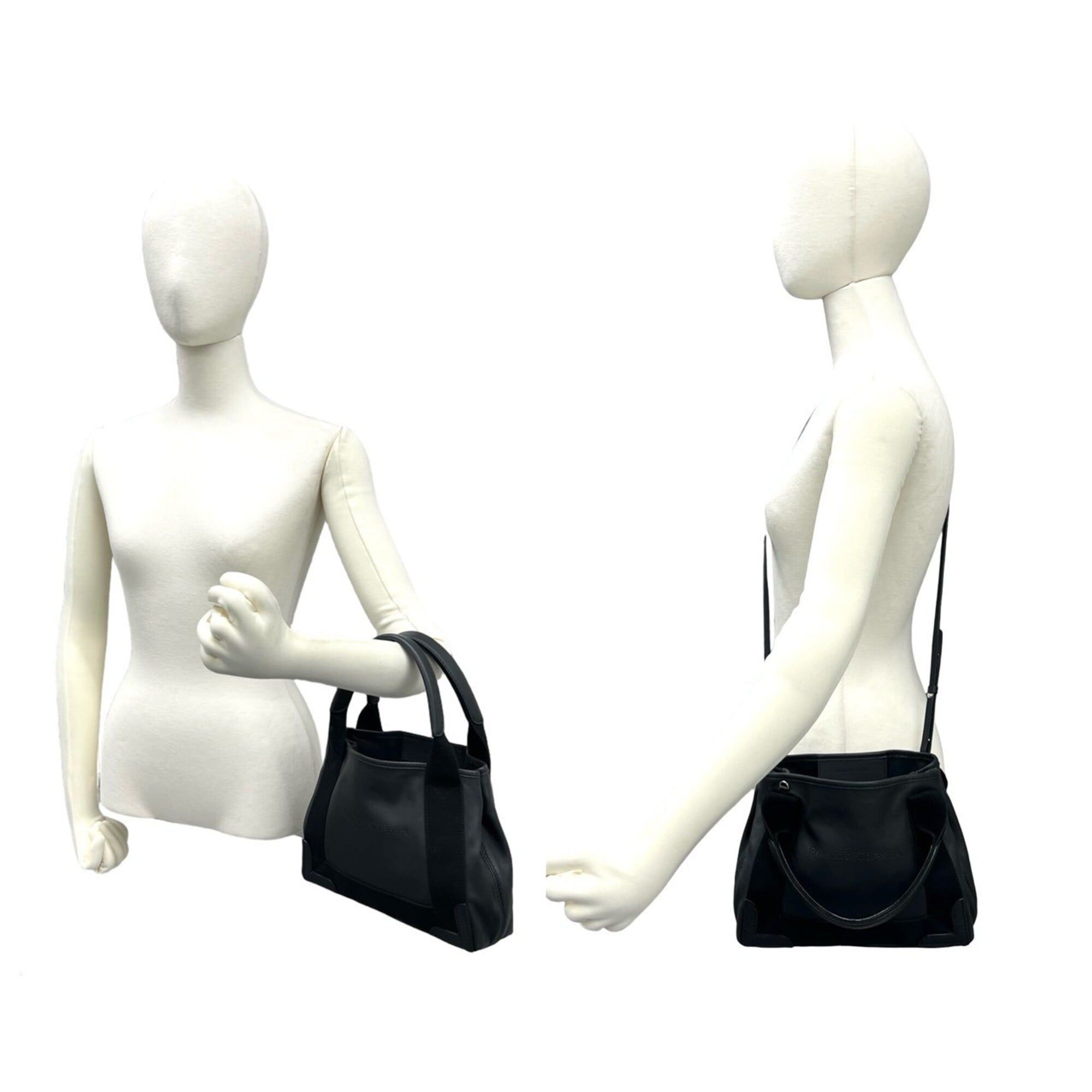 Balenciaga BALENCIAGA Navy Cabas XS Leather 2-way Handbag/Shoulder Bag, Black, 21022 Size ONE SIZE - 2 Thumbnail