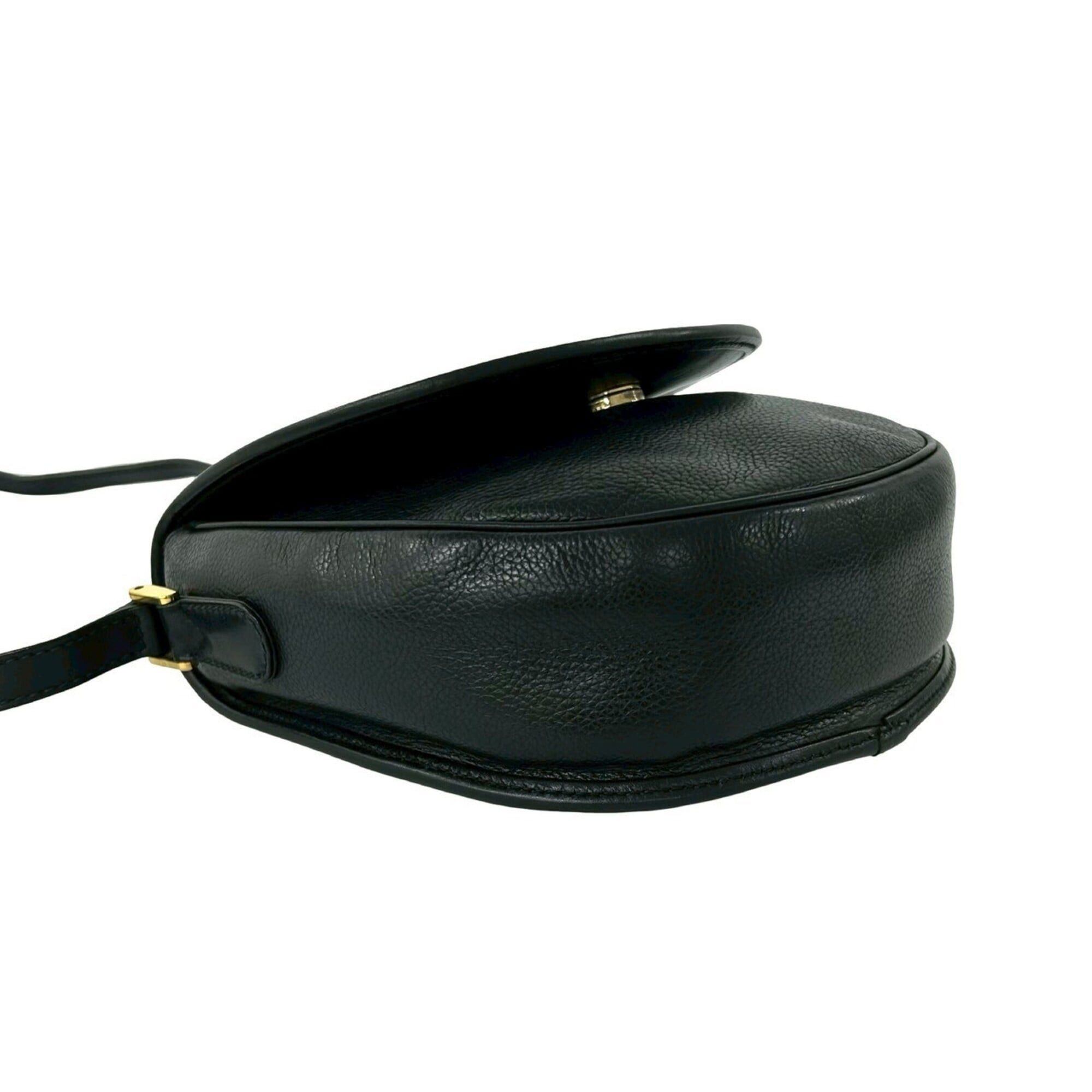 Gucci GUCCI Vintage Sherry Line GG Logo Leather Shoulder Bag/Pouch, Black, 30958 Size ONE SIZE - 7 Thumbnail