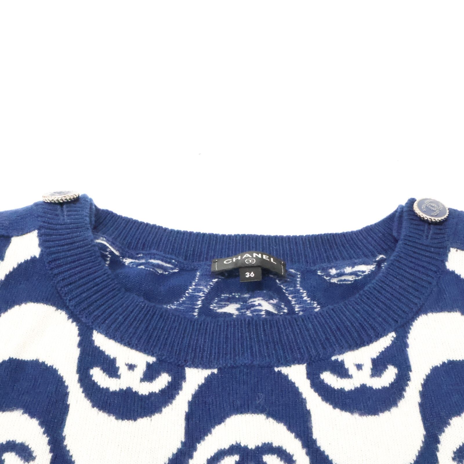 Chanel Chanel Chanel Cashmere Knit Sweater Textile Tops P70436K10043 DUTY FREE for USA Size ONE SIZE - 7 Thumbnail