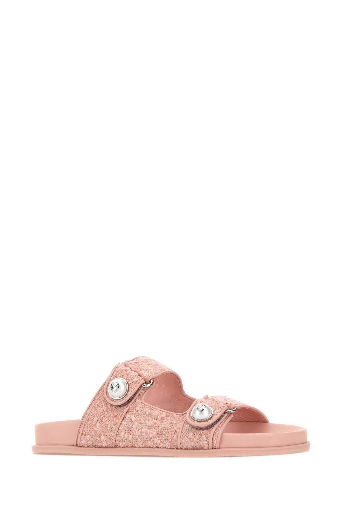 Jimmy Choo Pink Boucle Fayence Slippers Size US 10 / IT 40 - 2 Thumbnail