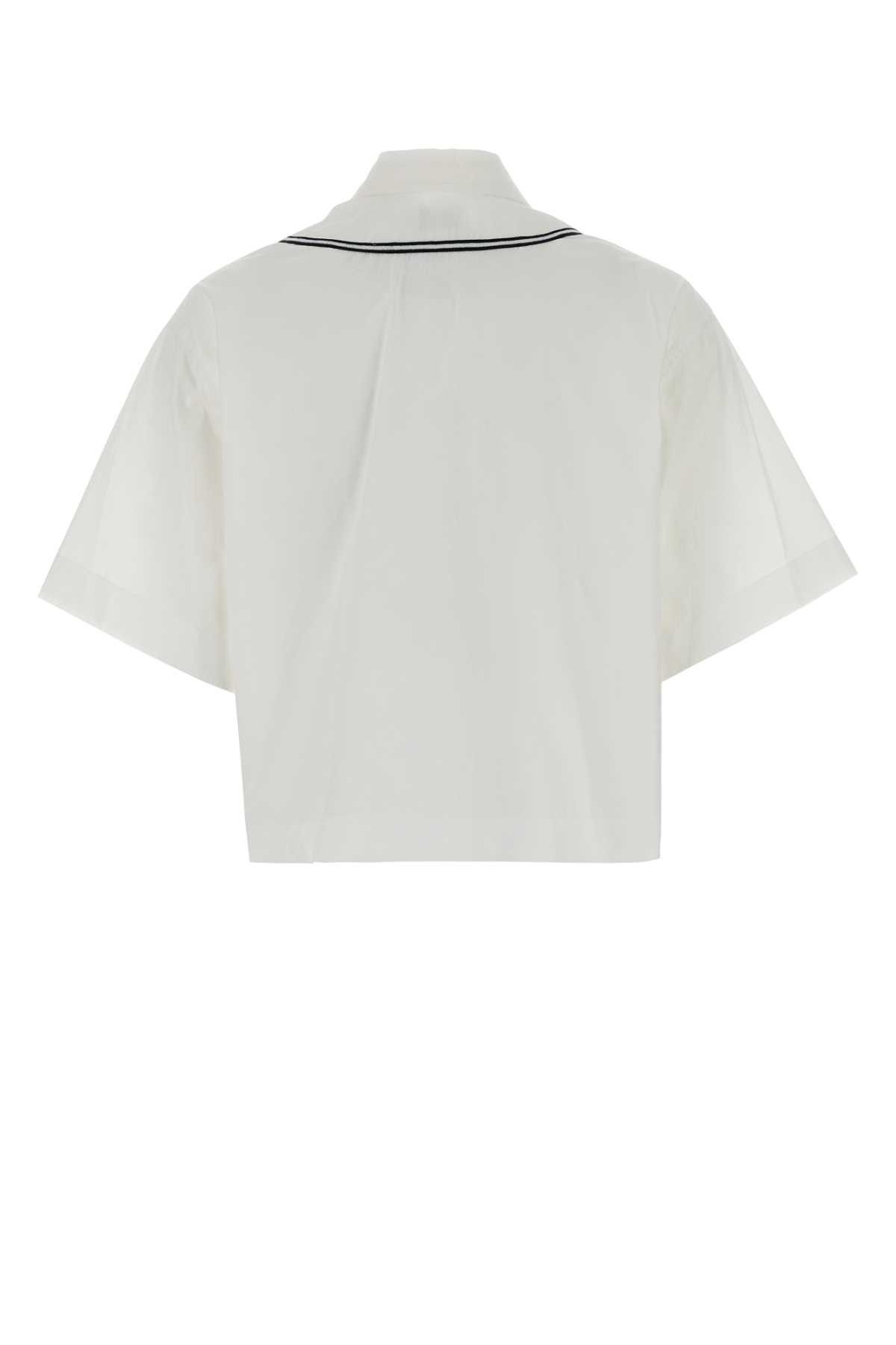 Kenzo White Poplin Shirt Size XS / US 0-2 / IT 36-38 - 2 Thumbnail