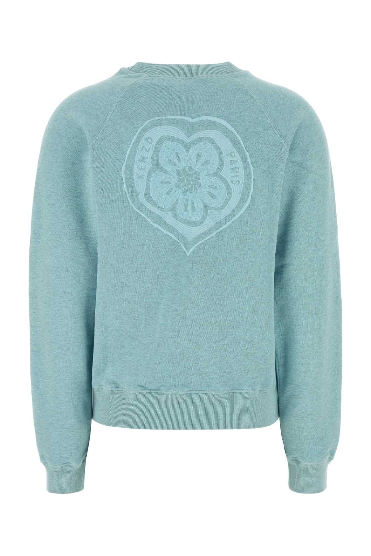 Kenzo Melange Light-Blue Cotton Sweatshirt Size M / US 6-8 / IT 42-44 - 2 Thumbnail