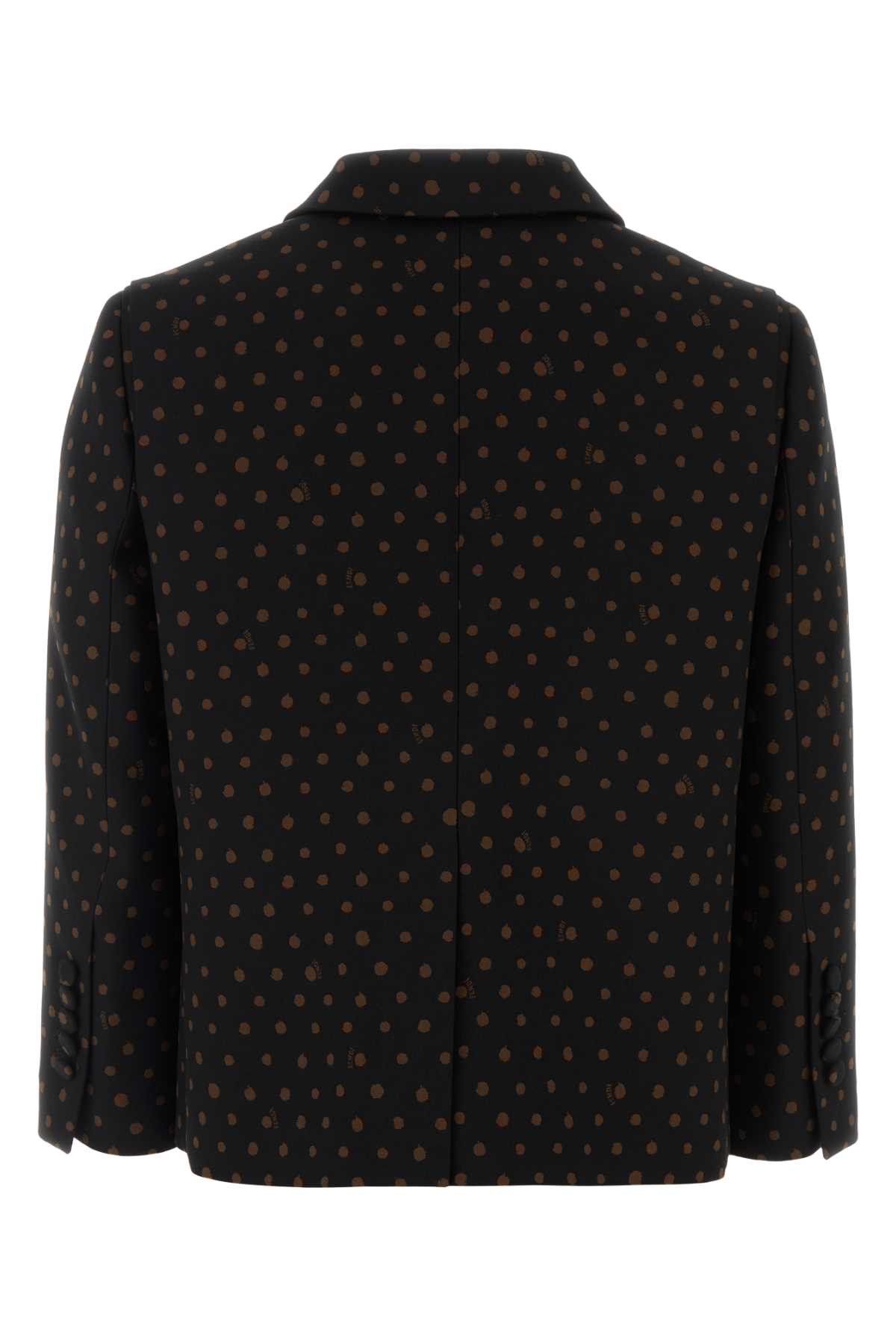 Fendi Printed Stretch Wool Blend Blazer Size M / US 6-8 / IT 42-44 - 2 Thumbnail