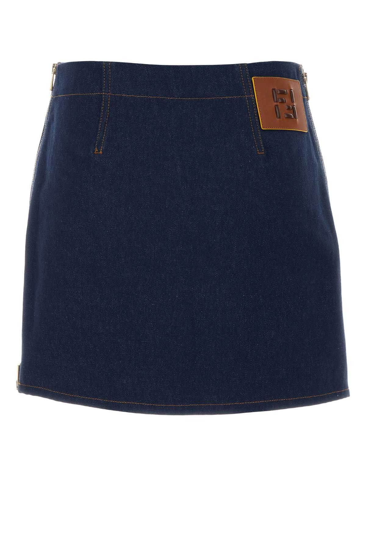 Fendi Denim Mini Skirt Size 28" / US 6 / IT 42 - 2 Thumbnail
