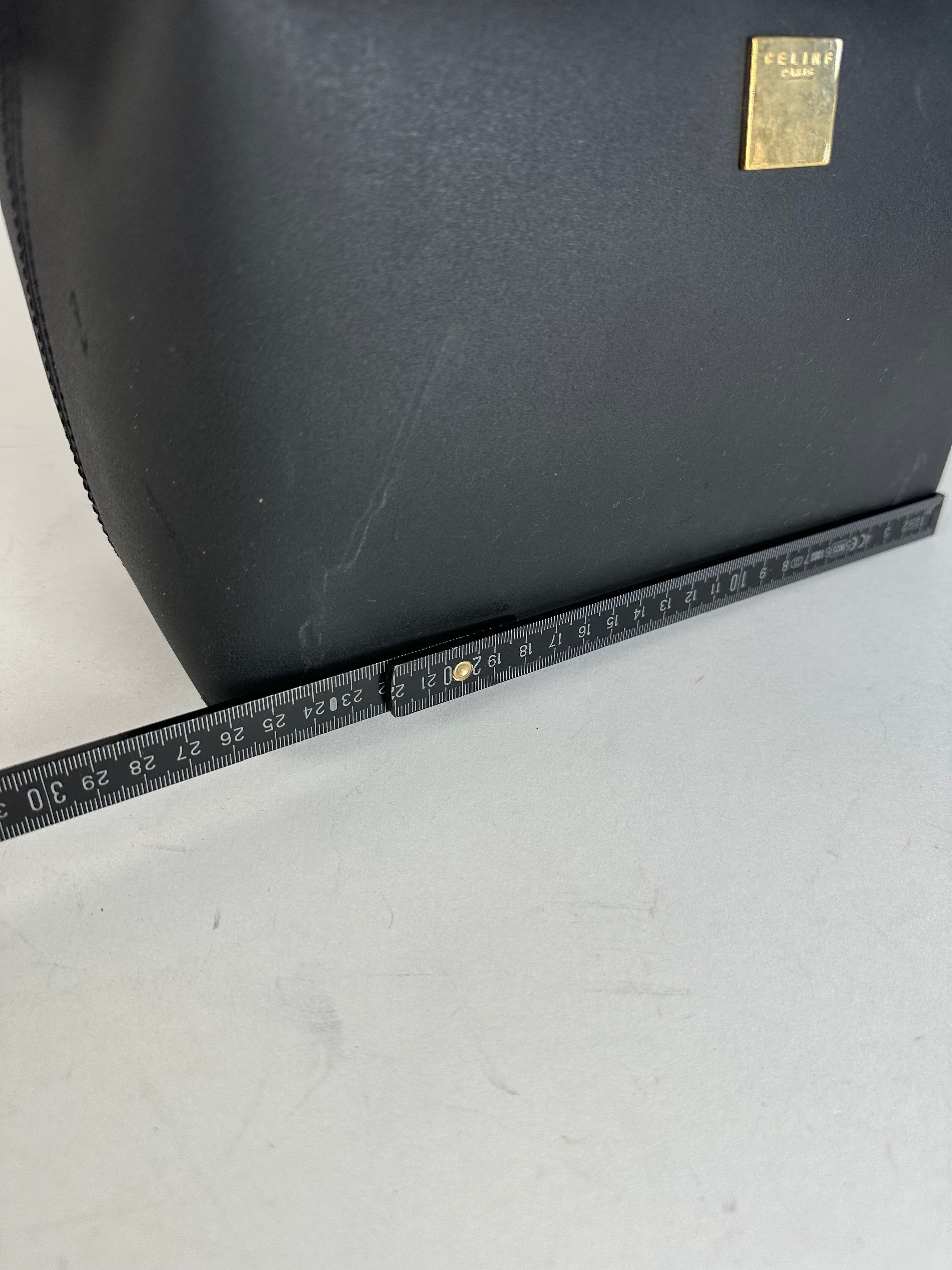 Celine Vintage Paris Plain Leather Clutch Black Size ONE SIZE - 10 Thumbnail