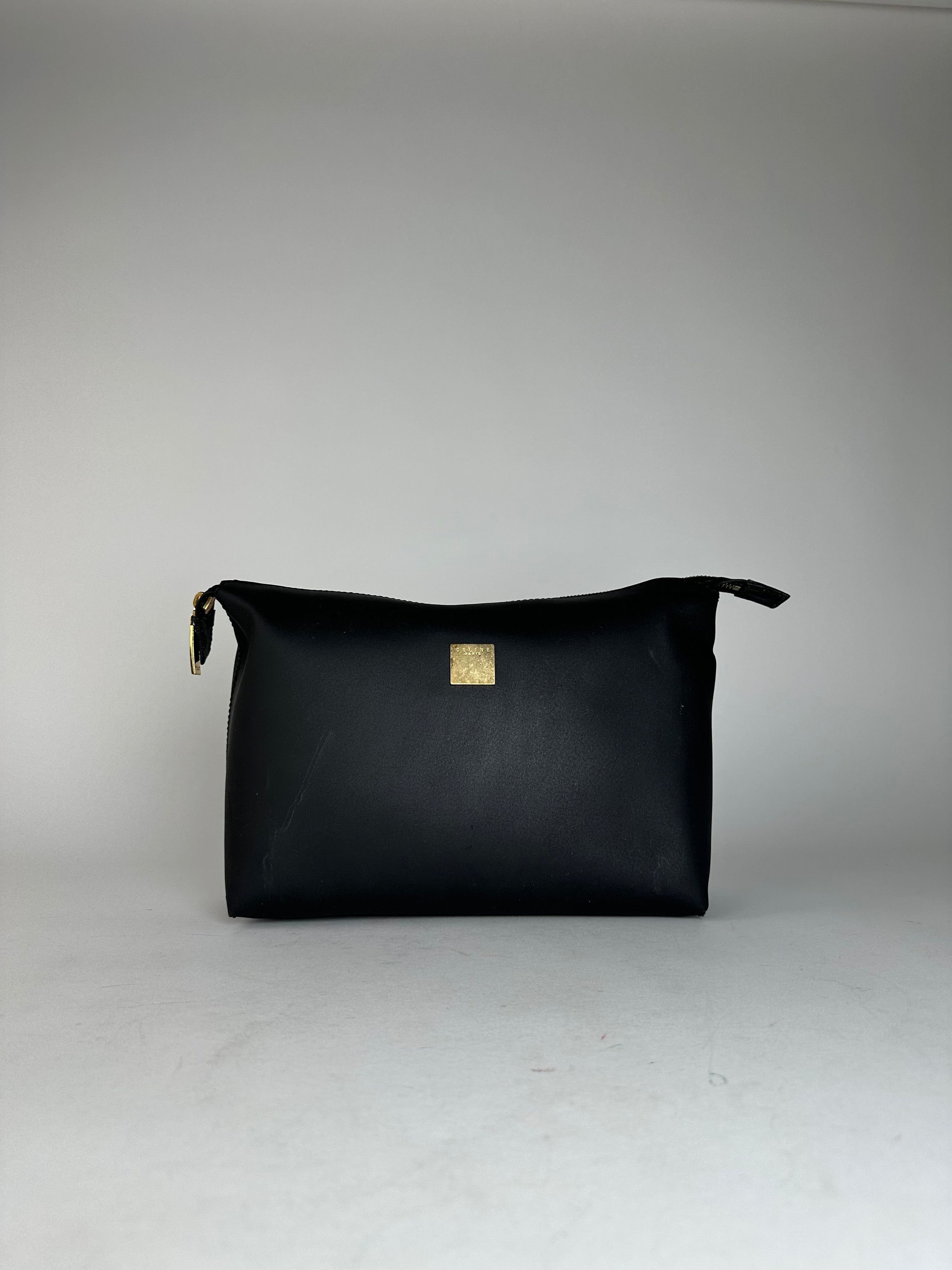 Celine Vintage Paris Plain Leather Clutch Black Size ONE SIZE - 14 Thumbnail