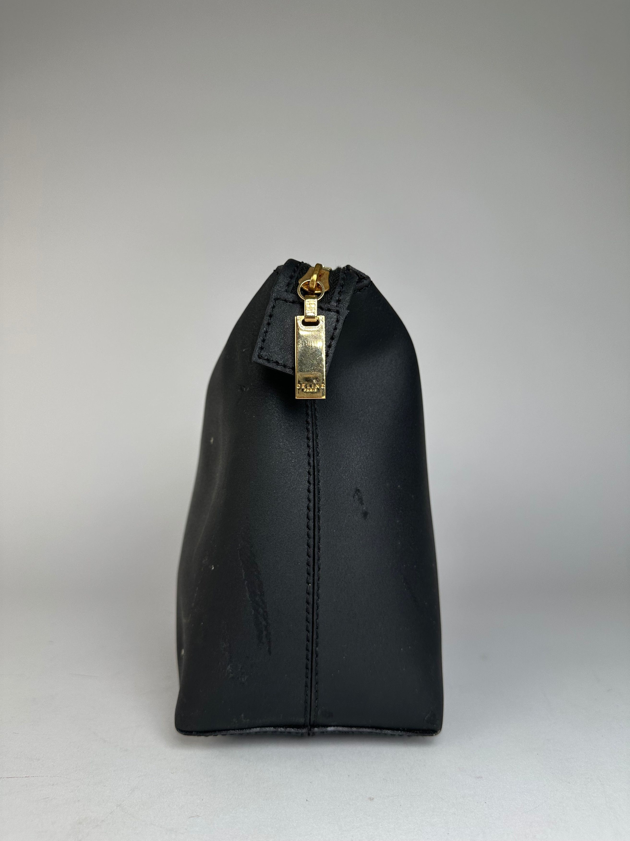 Celine Vintage Paris Plain Leather Clutch Black Size ONE SIZE - 6 Thumbnail