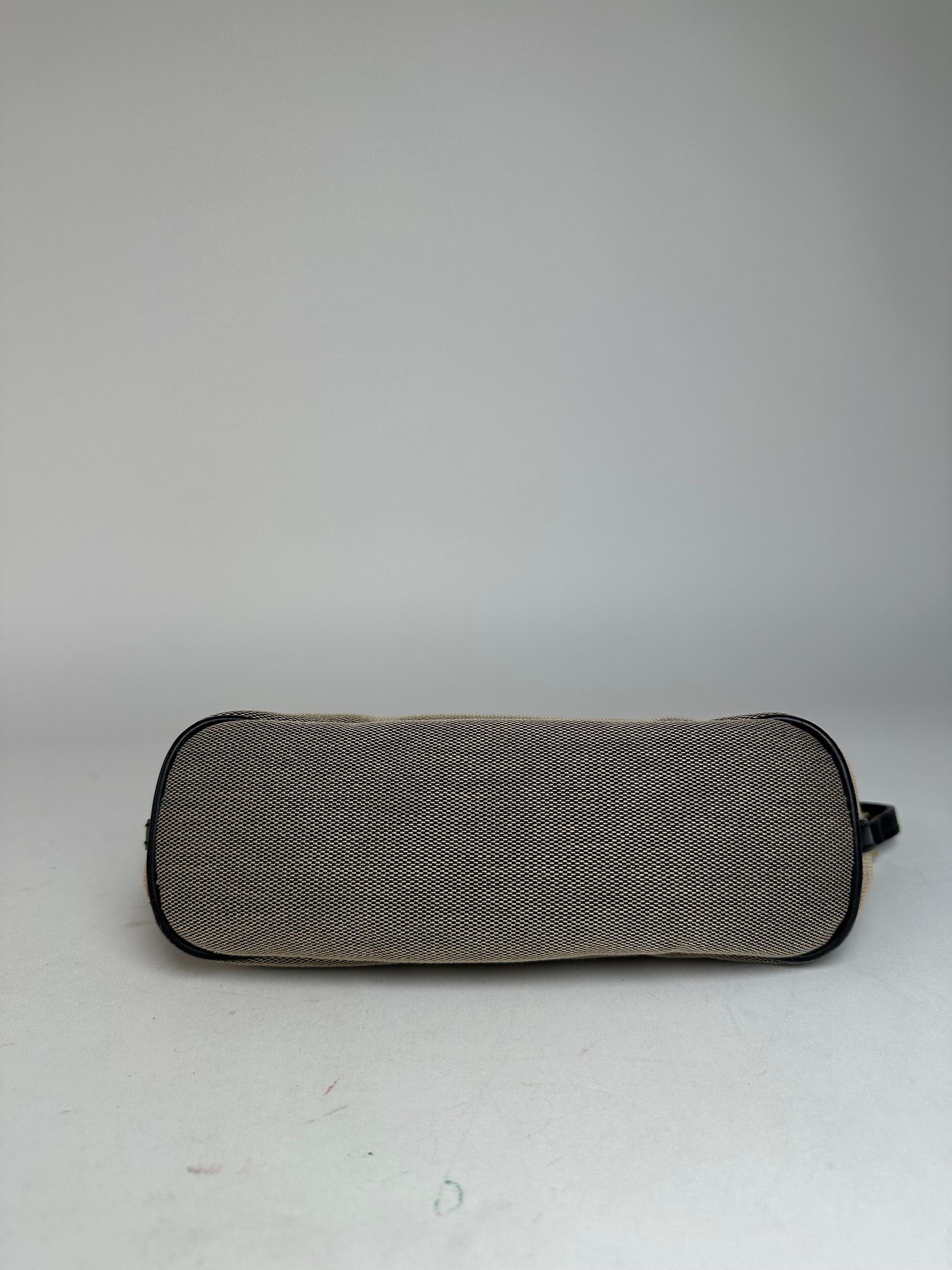 Gucci Vintage Leather / Canvas Mini Handbag Grey Black Size ONE SIZE - 10 Thumbnail