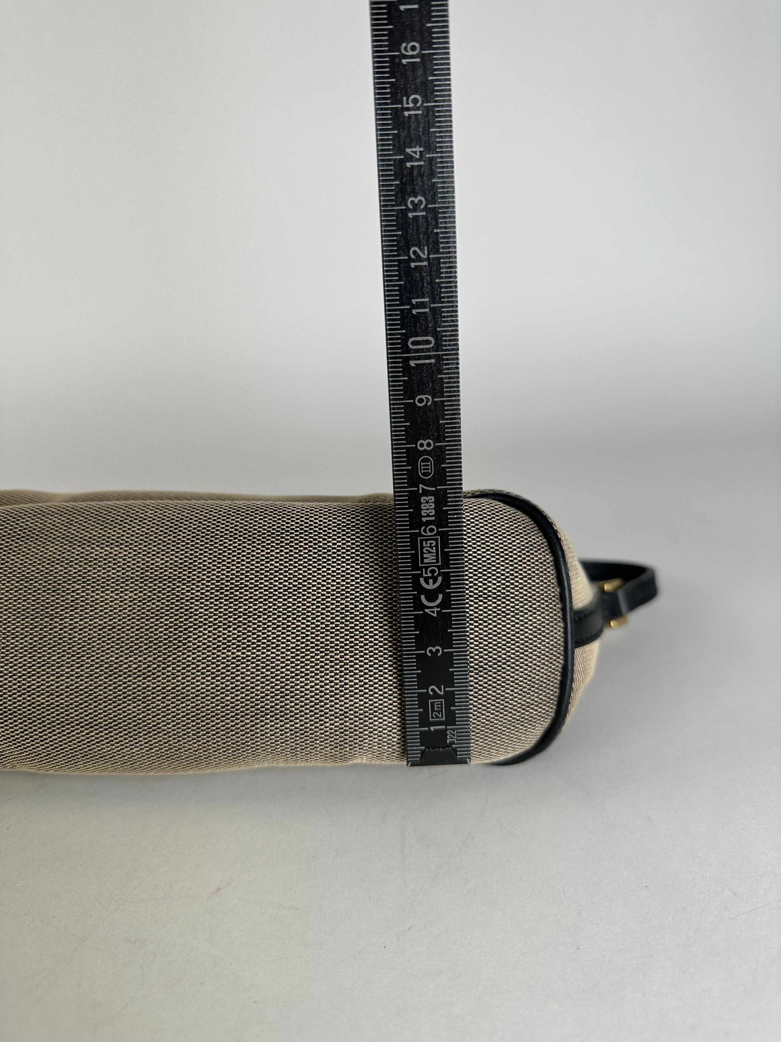 Gucci Vintage Leather / Canvas Mini Handbag Grey Black Size ONE SIZE - 15 Thumbnail