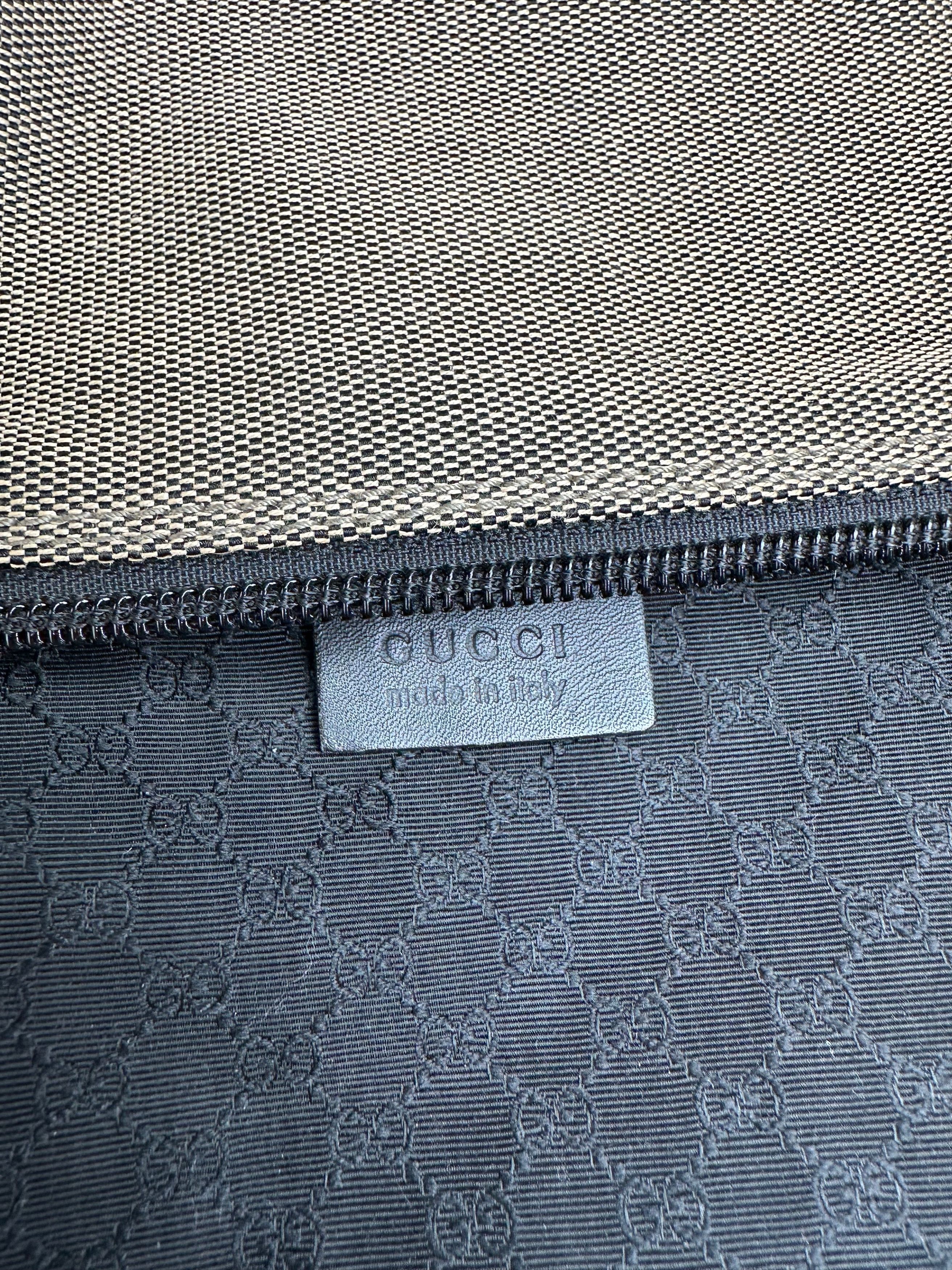 Gucci Vintage Leather / Canvas Mini Handbag Grey Black Size ONE SIZE - 3 Thumbnail