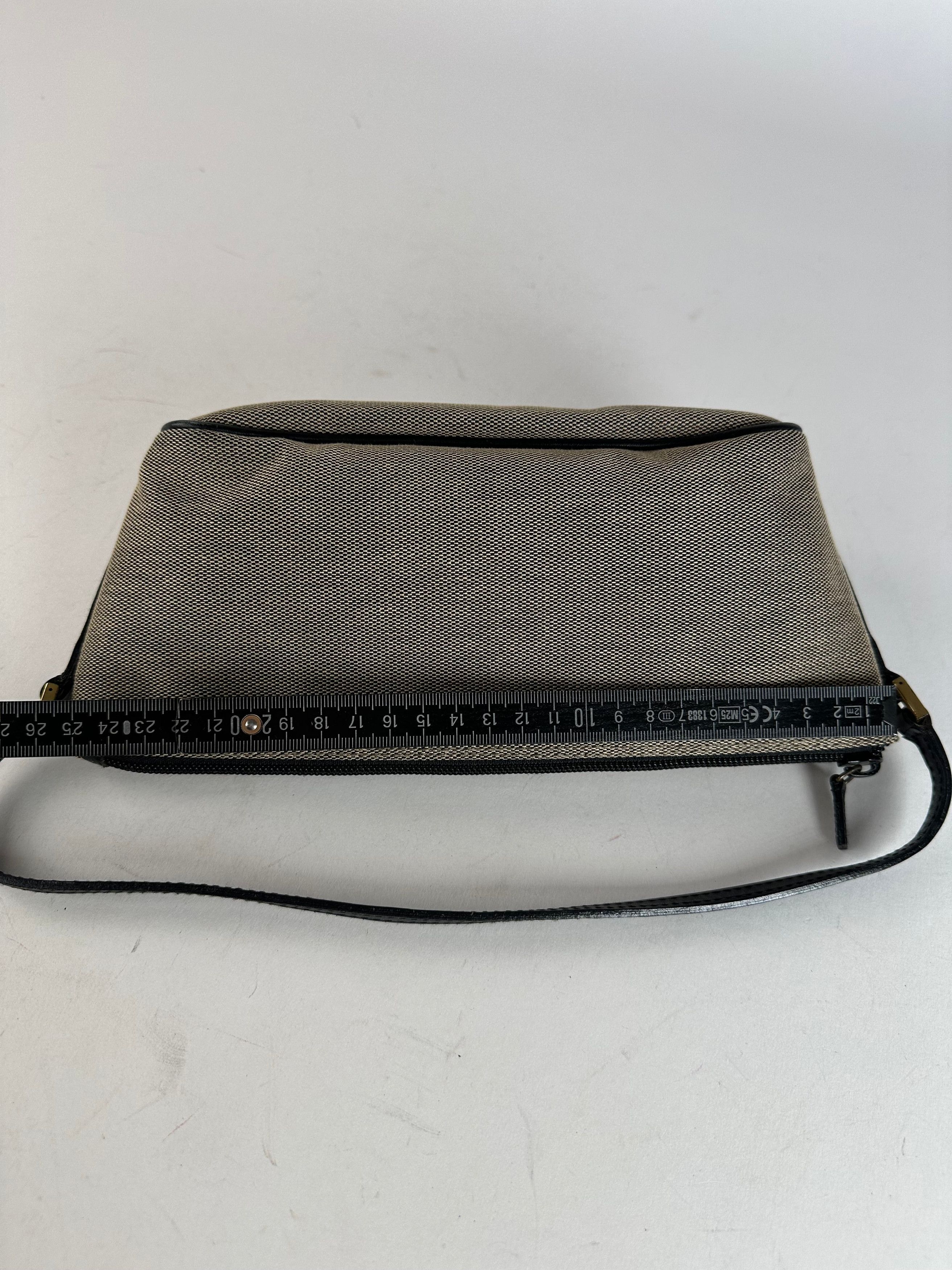 Gucci Vintage Leather / Canvas Mini Handbag Grey Black Size ONE SIZE - 8 Thumbnail