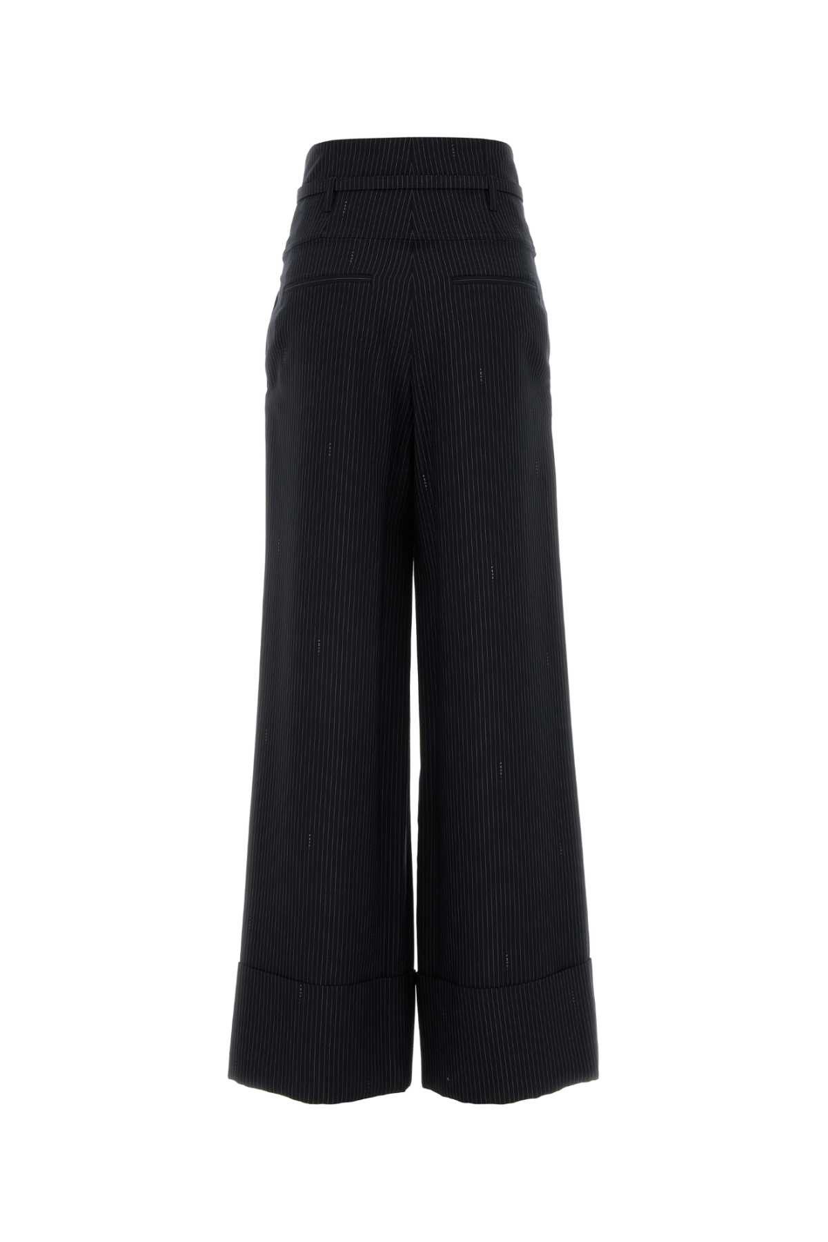 Fendi Embroidered Wool Blend Wide-Leg Pant Size 27" / US 4 / IT 40 - 2 Thumbnail