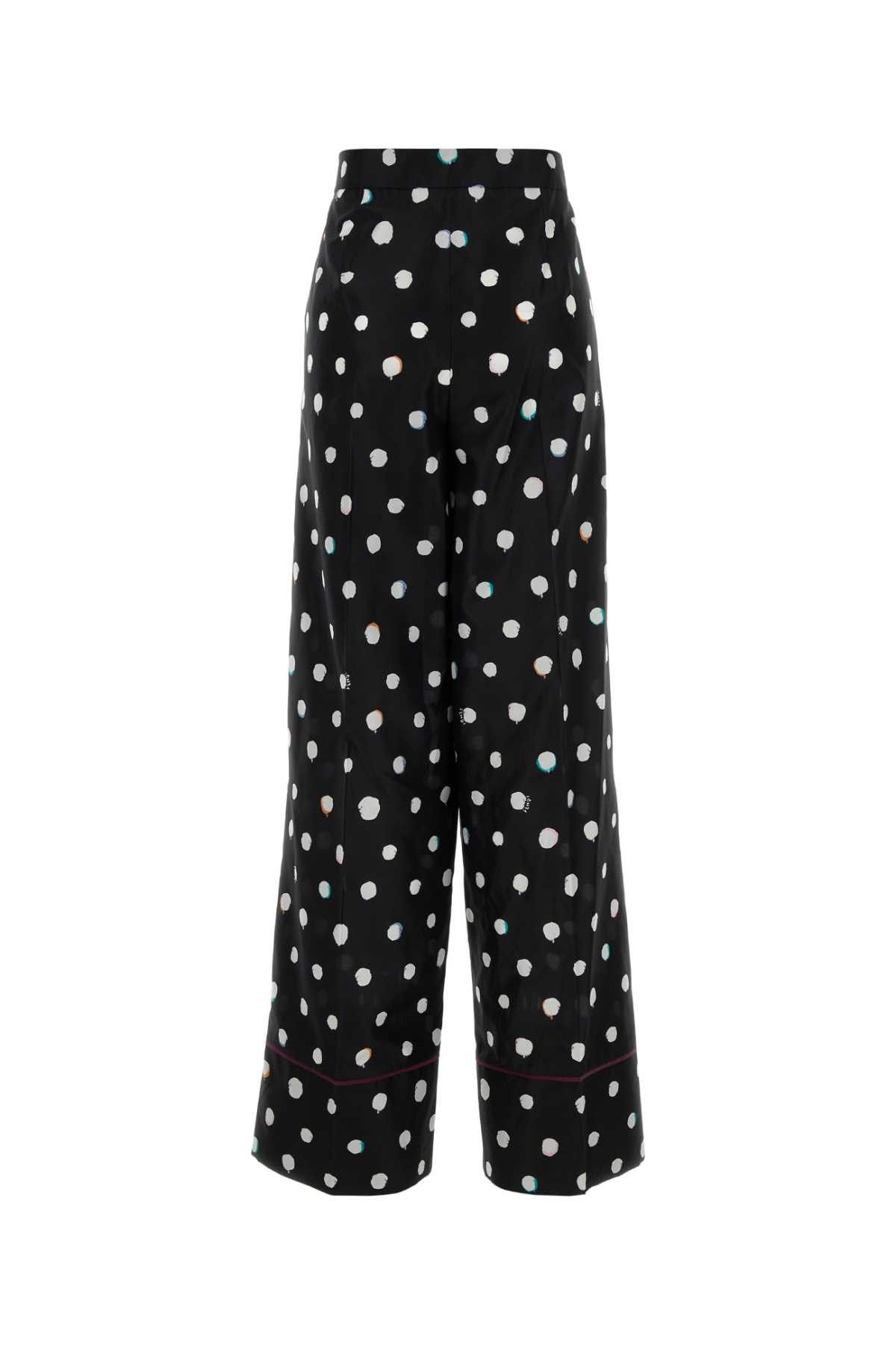 Fendi Printed Silk Wide-Leg Pant Size 32" / US 10 / IT 46 - 2 Thumbnail