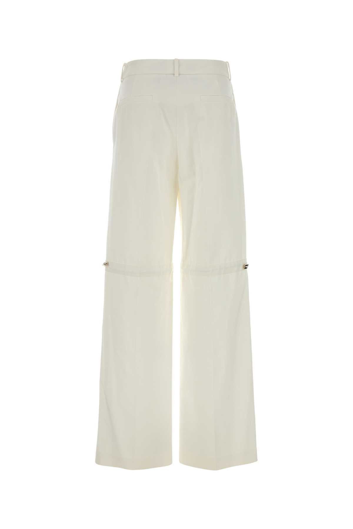 Fendi White Cotton Pant Size 28" / US 6 / IT 42 - 2 Thumbnail