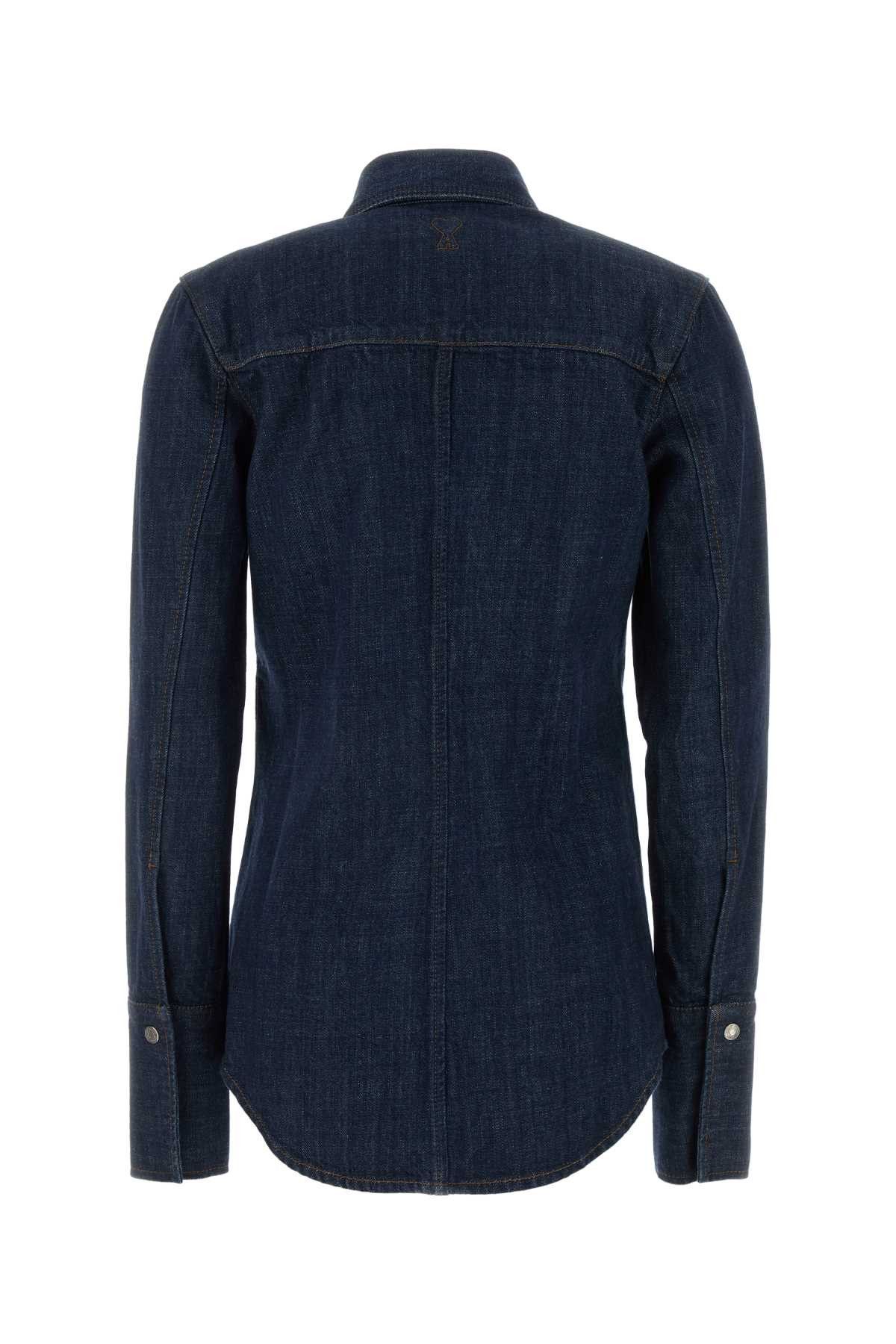 AMI Blue Denim Shirt Size XS / US 0-2 / IT 36-38 - 2 Thumbnail