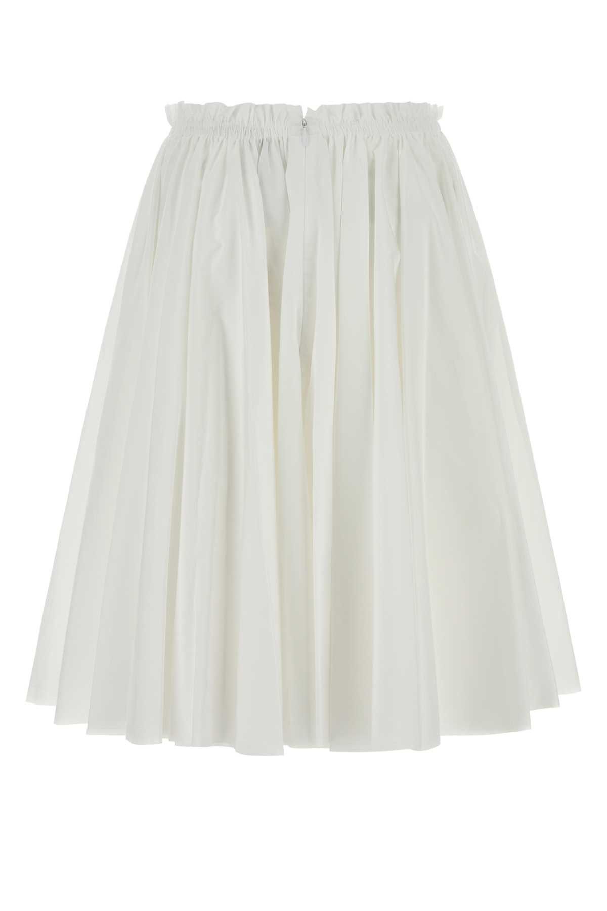 AMI White Poplin Skirt Size 28" / US 6 / IT 42 - 2 Thumbnail