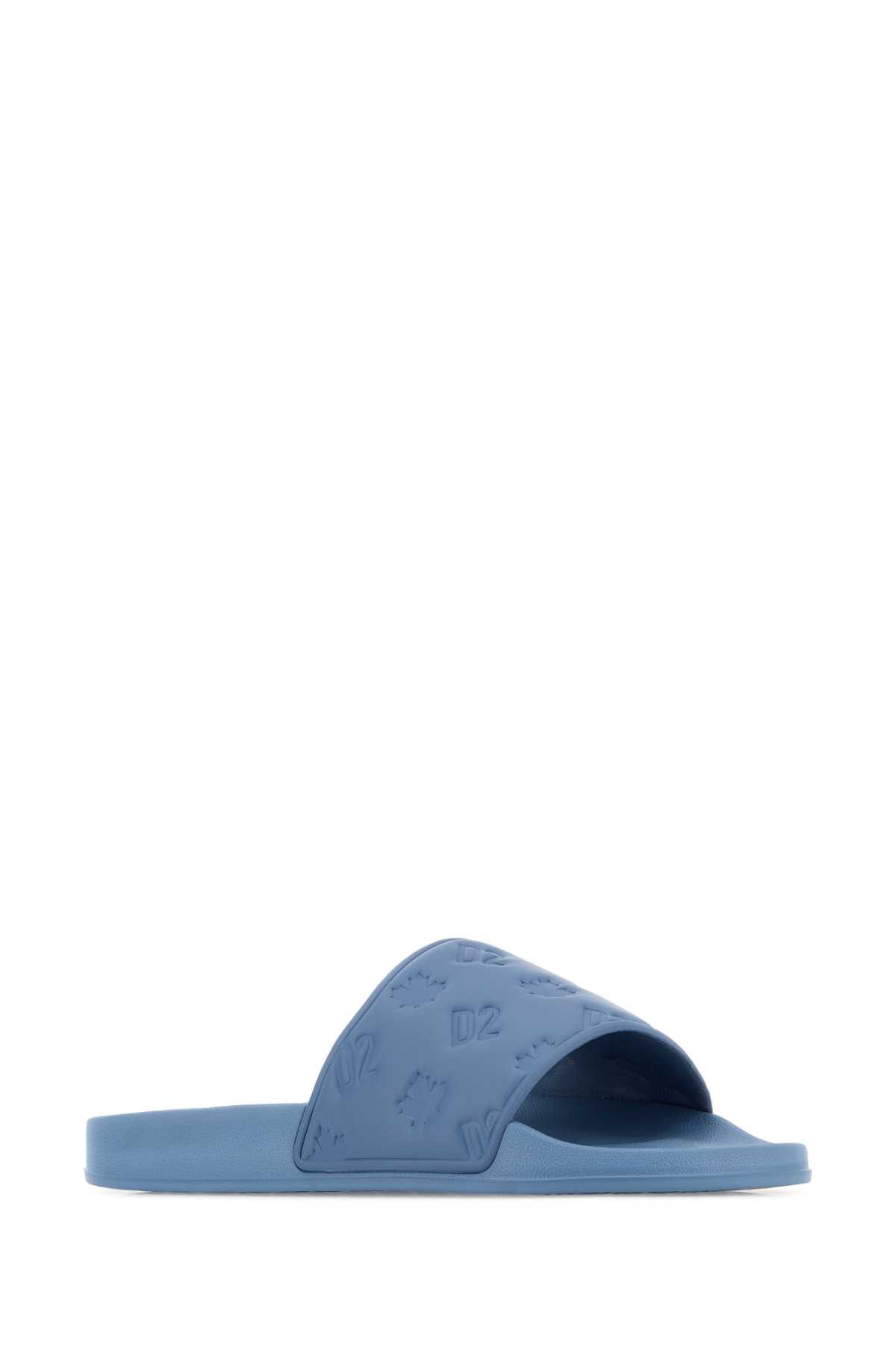 Dsquared2 Light Blue Rubber Slippers Size US 10 / EU 43 - 2 Thumbnail