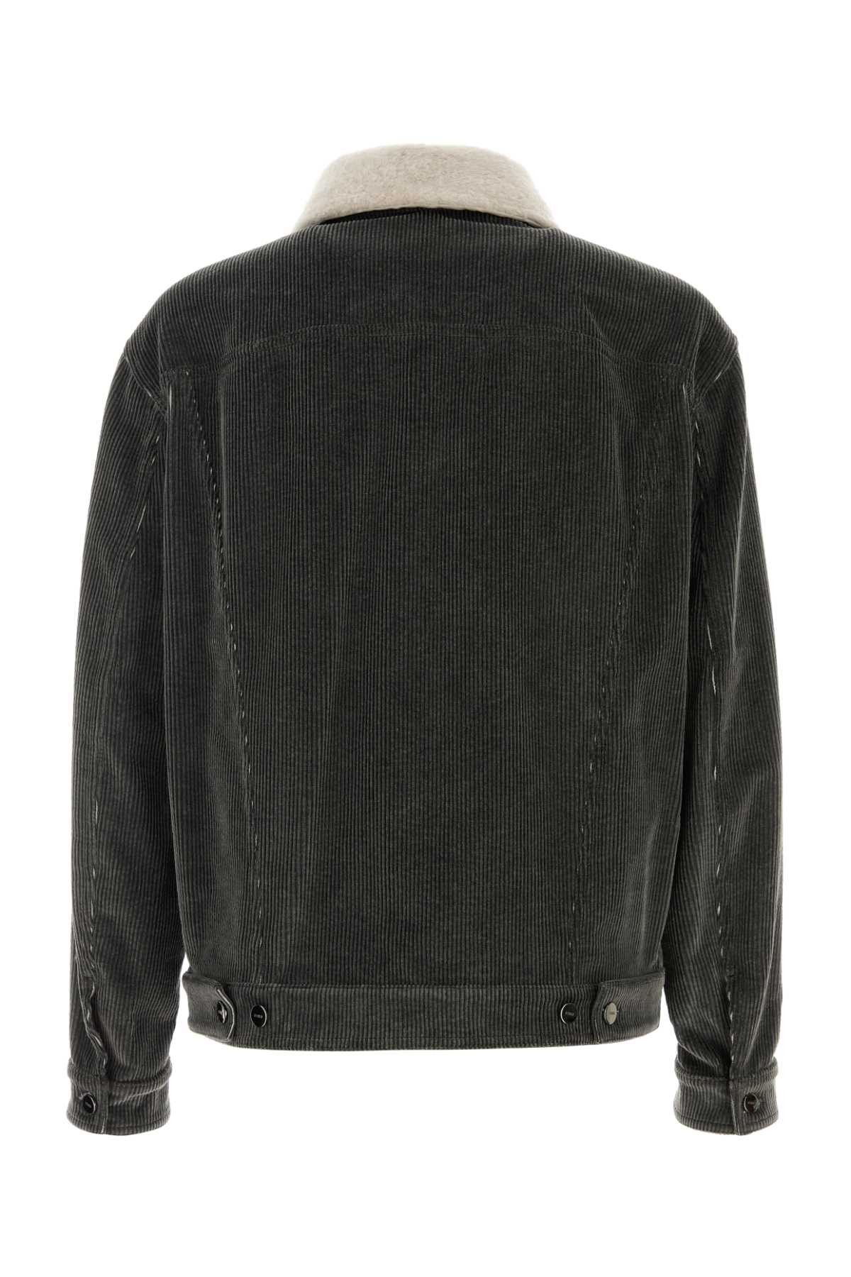 Fendi Dark Grey Velvet Jacket Size US M / EU 48-50 / 2 - 2 Thumbnail