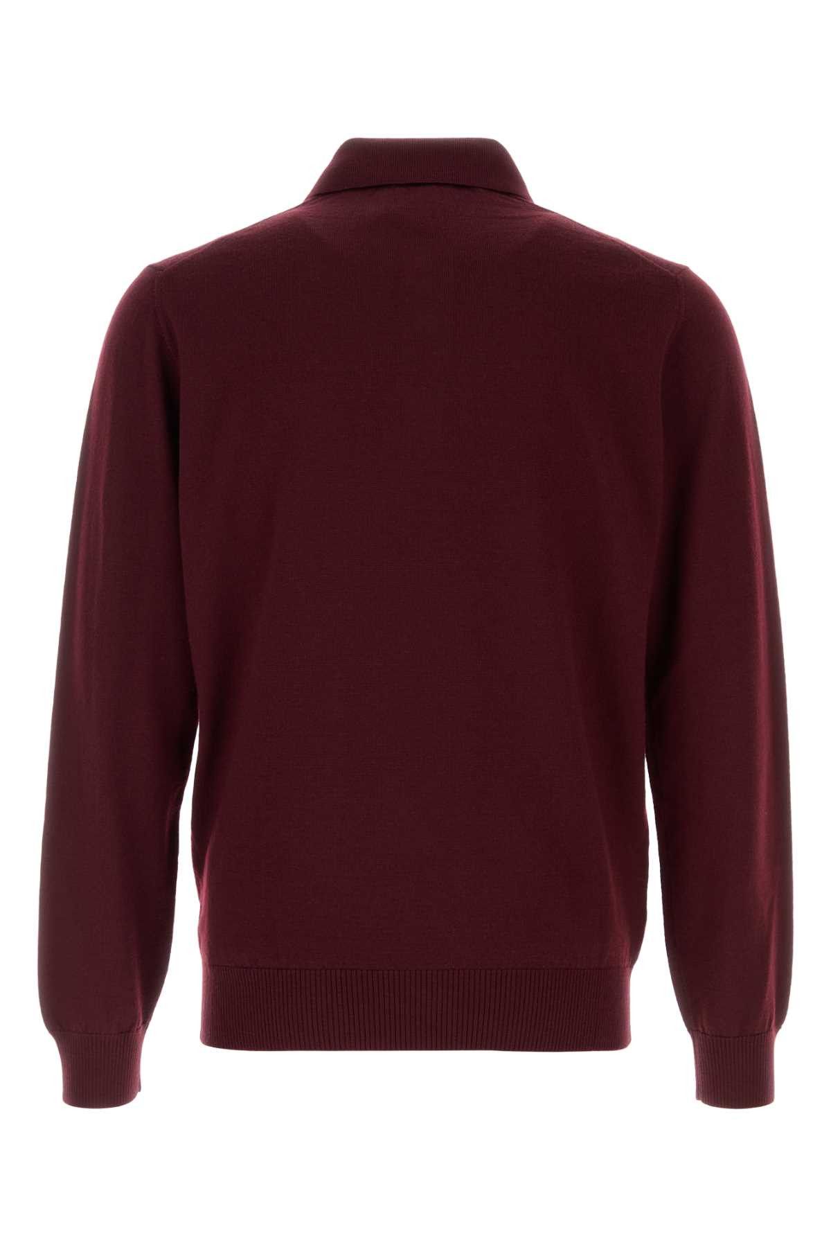 Fendi Burgundy Stretch Wool Polo Shirt Size US M / EU 48-50 / 2 - 2 Thumbnail